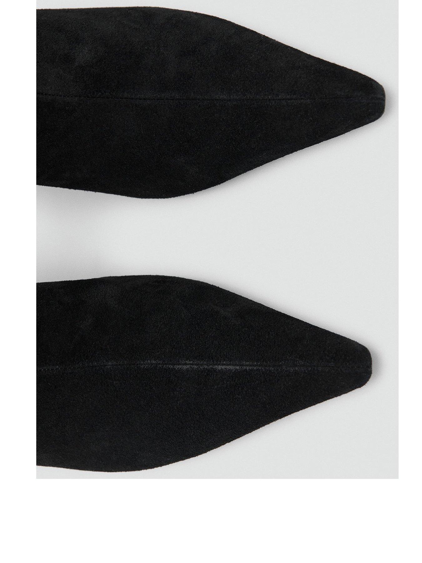  image of mango-pointed-toe-suede-boots-black