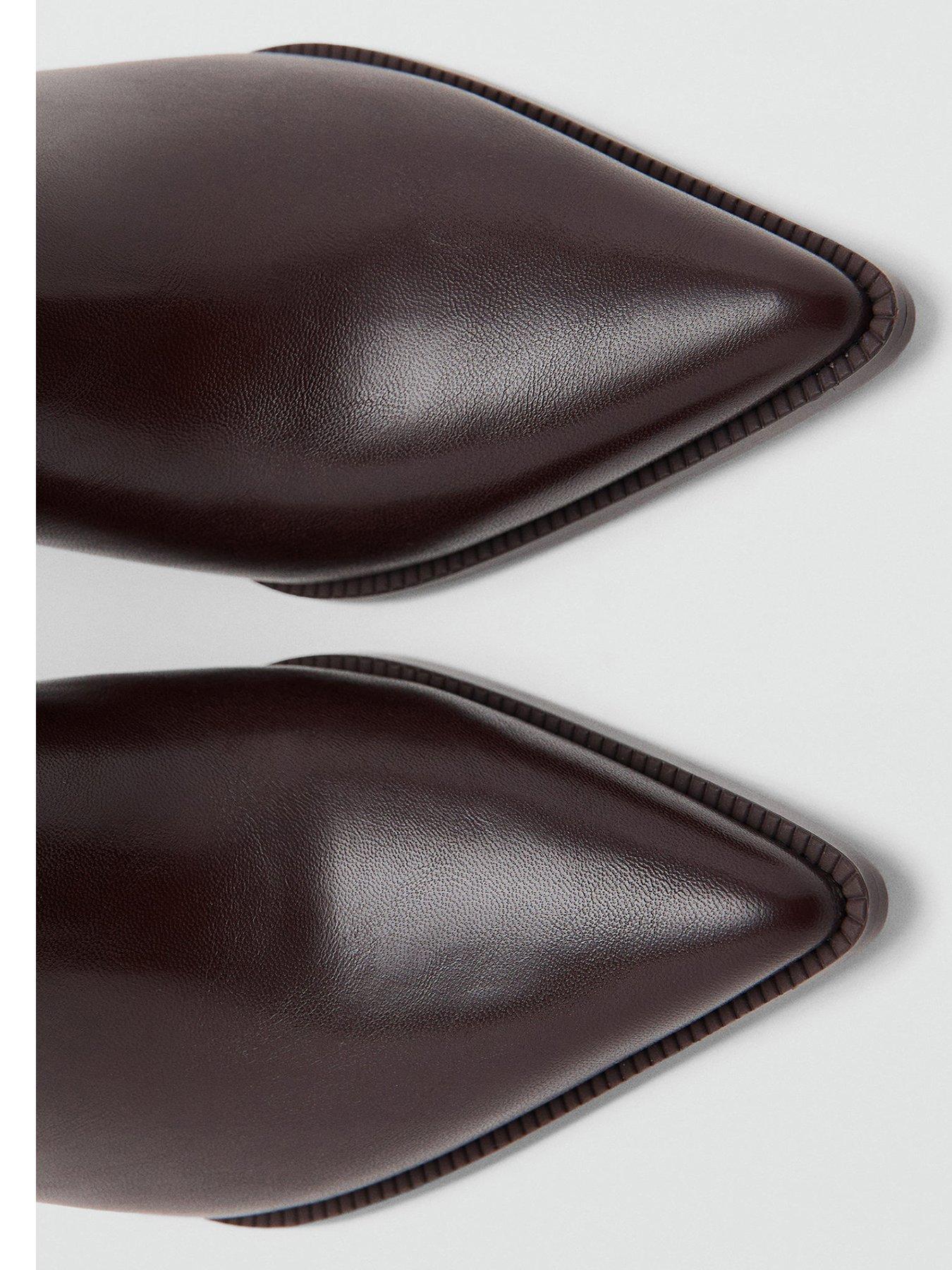  image of mango-ankle-boots-with-block-heel-brown