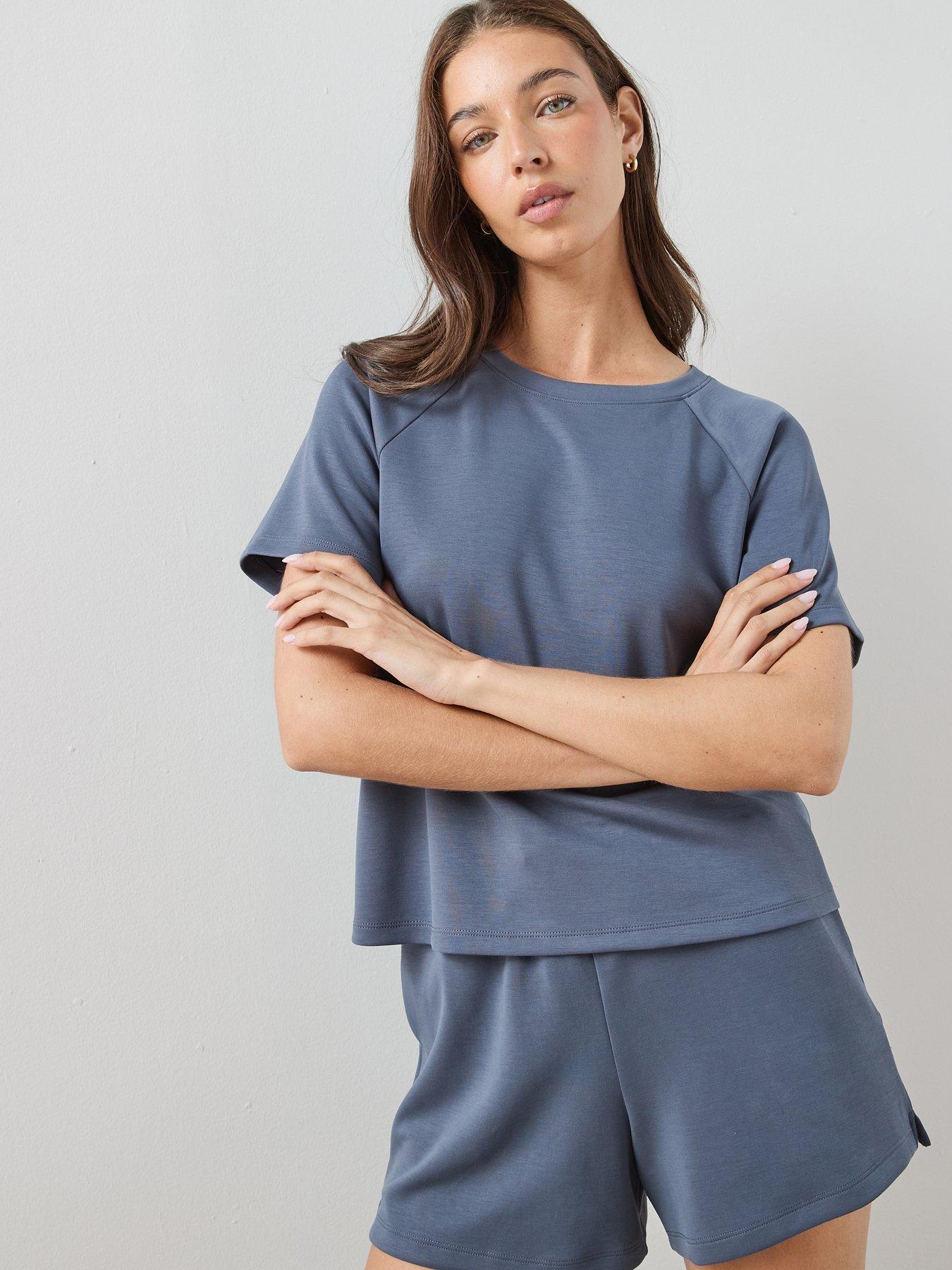 Image 5 of 7 of The Very Collection Short Sleeve Modal Tee Co-Ord - Blue
