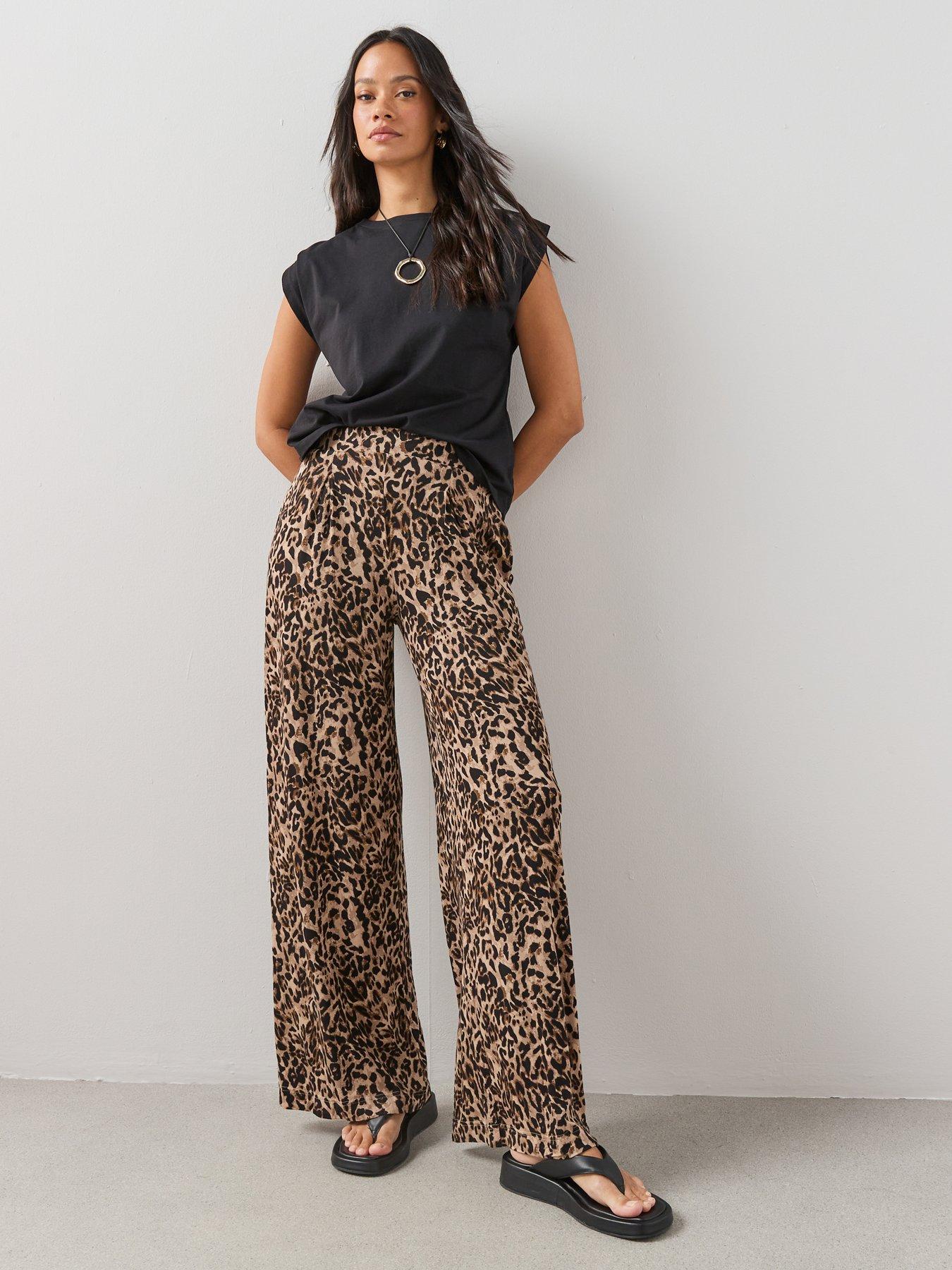 Image 1 of 6 of The Very Collection Printed Wide Leg Stretch Trouser