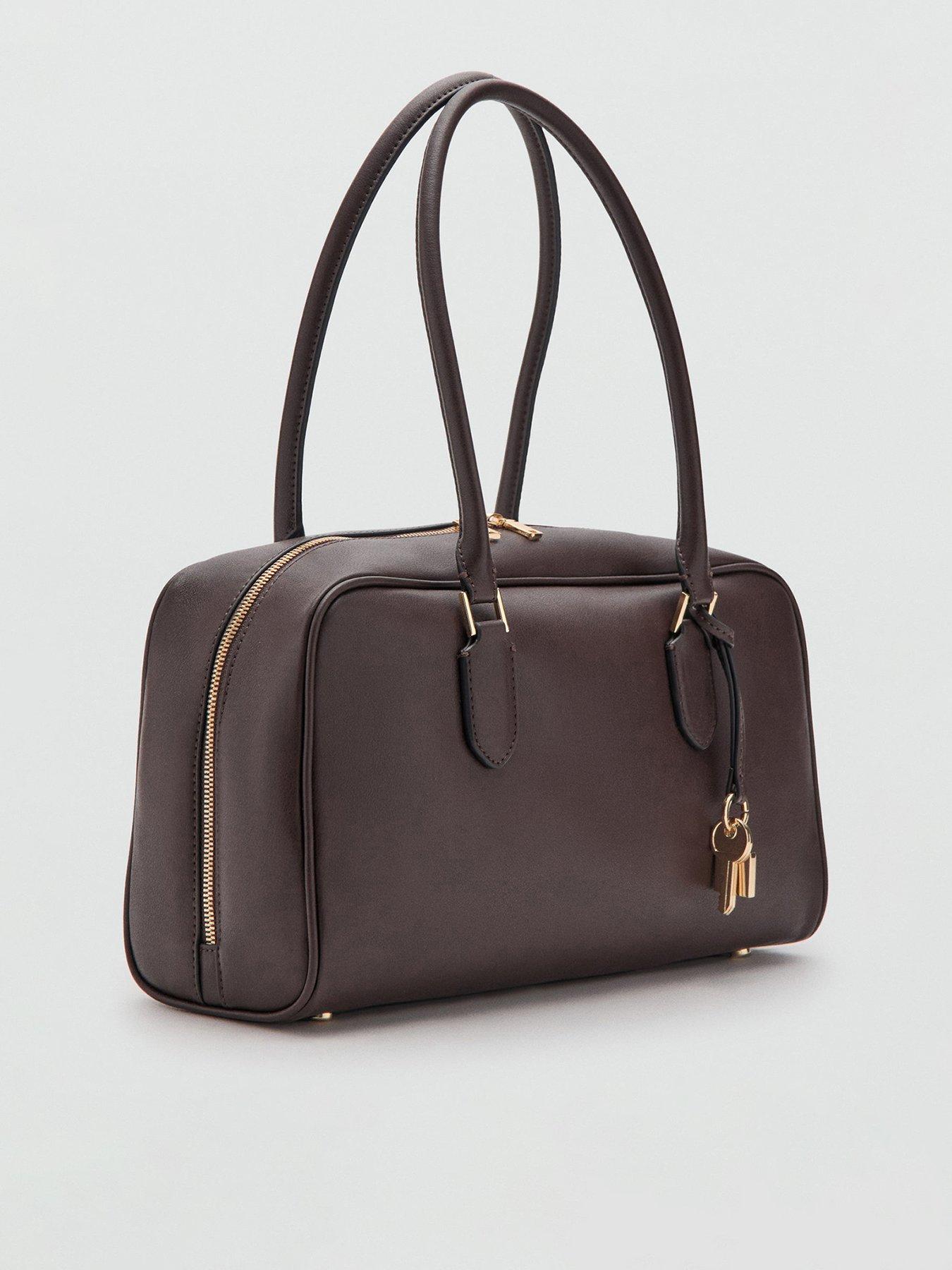 front image of mango-medium-bowling-bag-with-charm-detail-brown