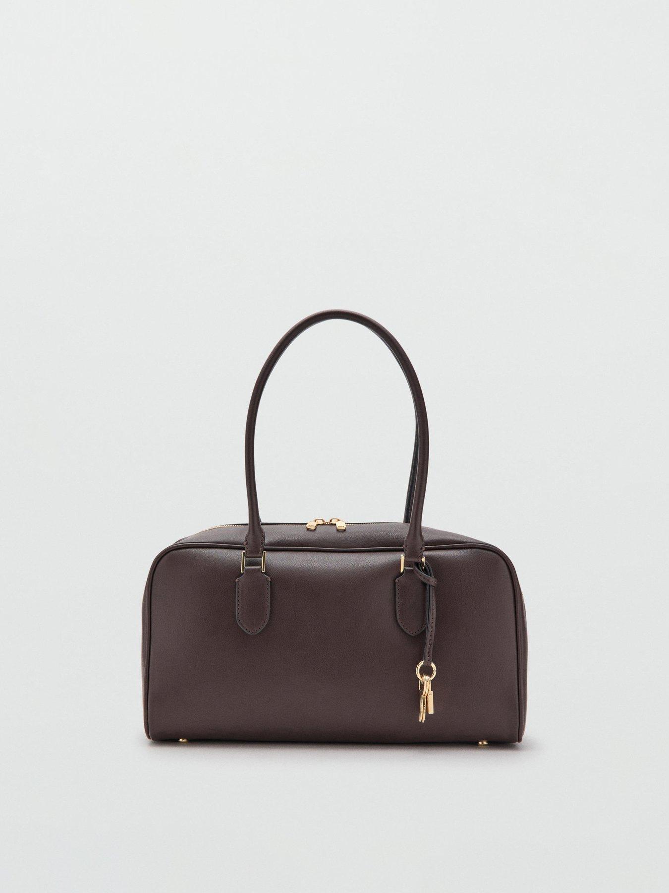  image of mango-medium-bowling-bag-with-charm-detail-brown