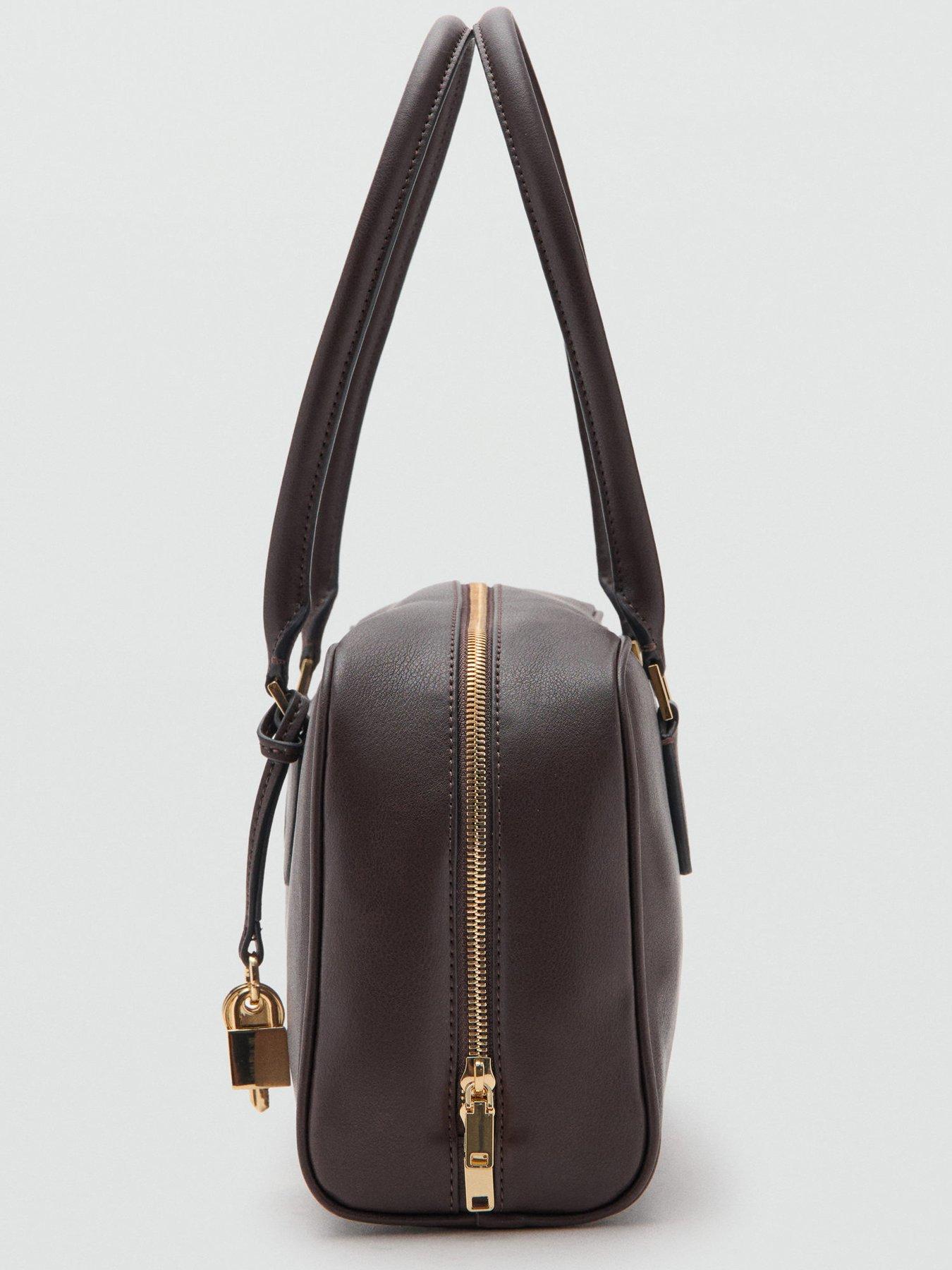  image of mango-medium-bowling-bag-with-charm-detail-brown