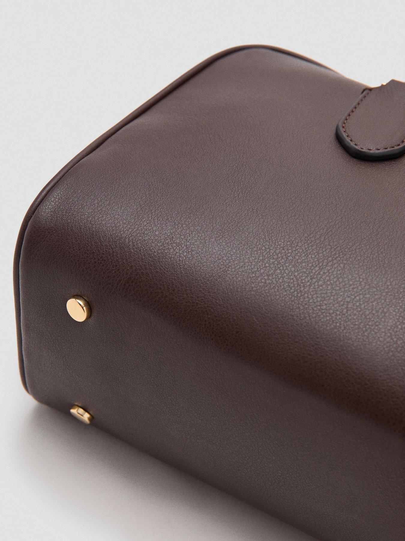  image of mango-medium-bowling-bag-with-charm-detail-brown