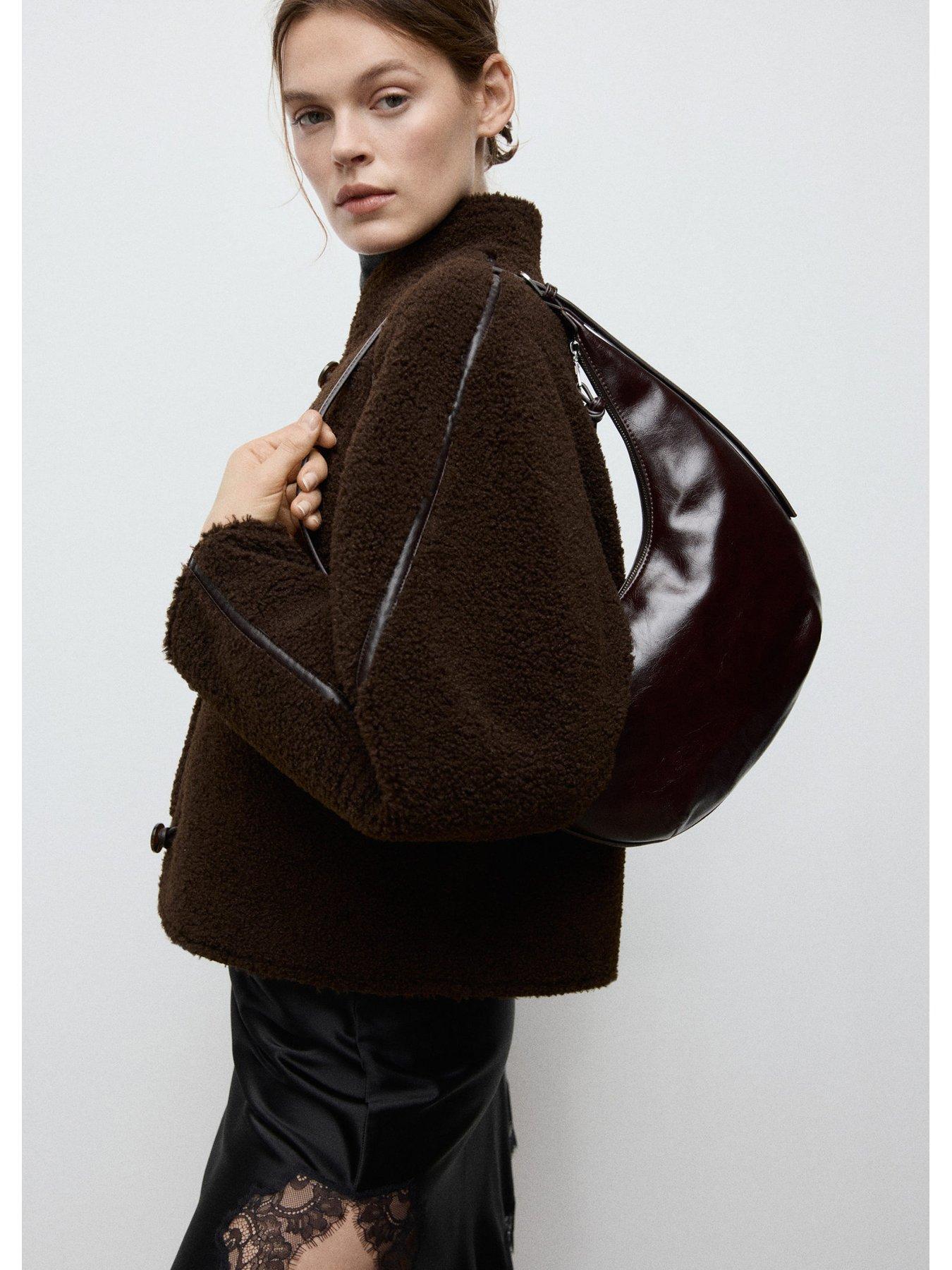  image of mango-medium-oval-shoulder-bag--brown