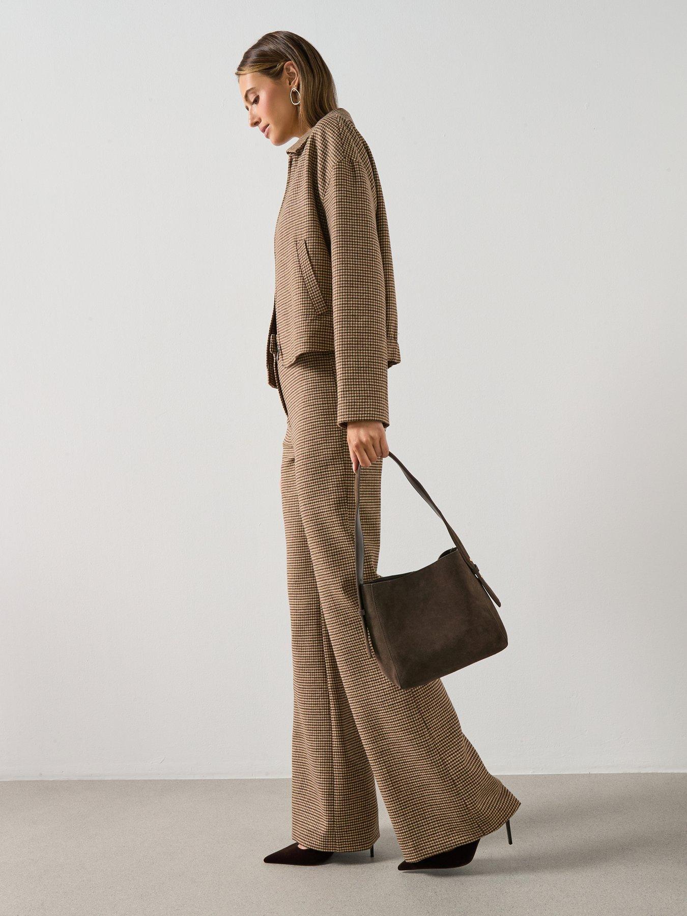 Image 5 of 6 of Mango Houndstooth Jacket - Brown