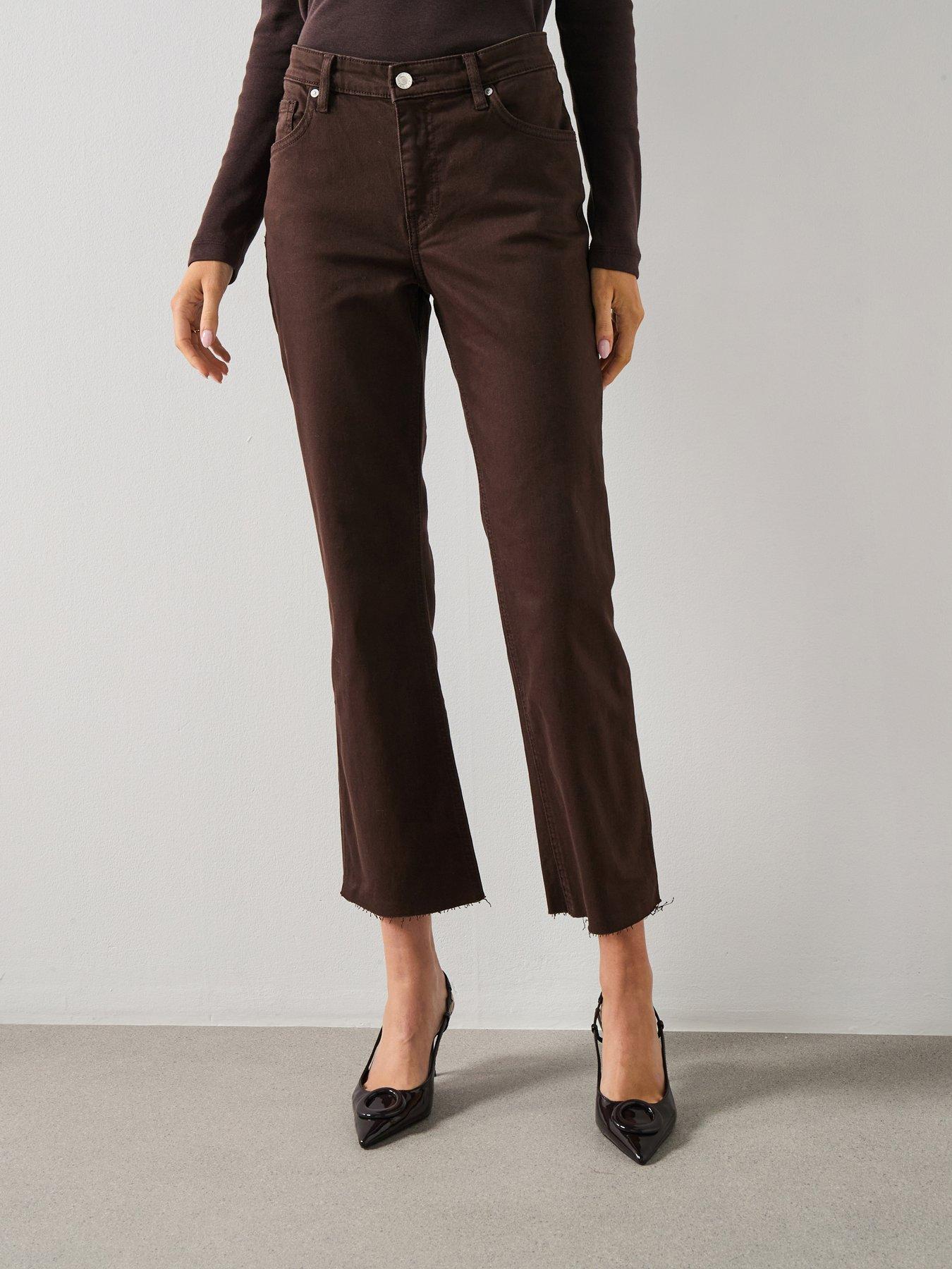 Mango Sienna Flared Cropped Jeans - Brown