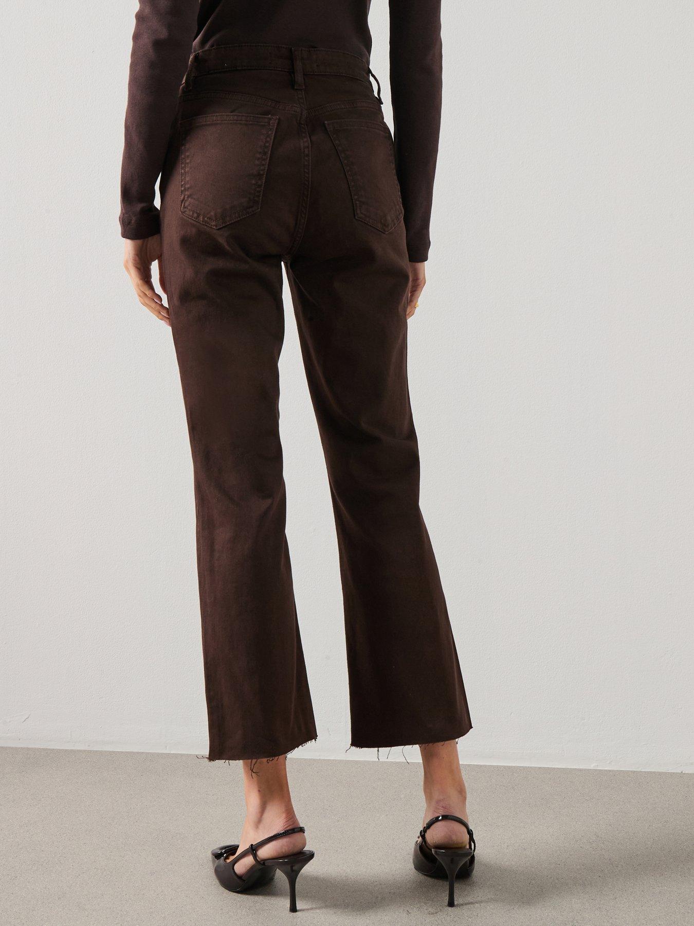 Image 2 of 6 of Mango Sienna Flared Cropped Jeans - Brown