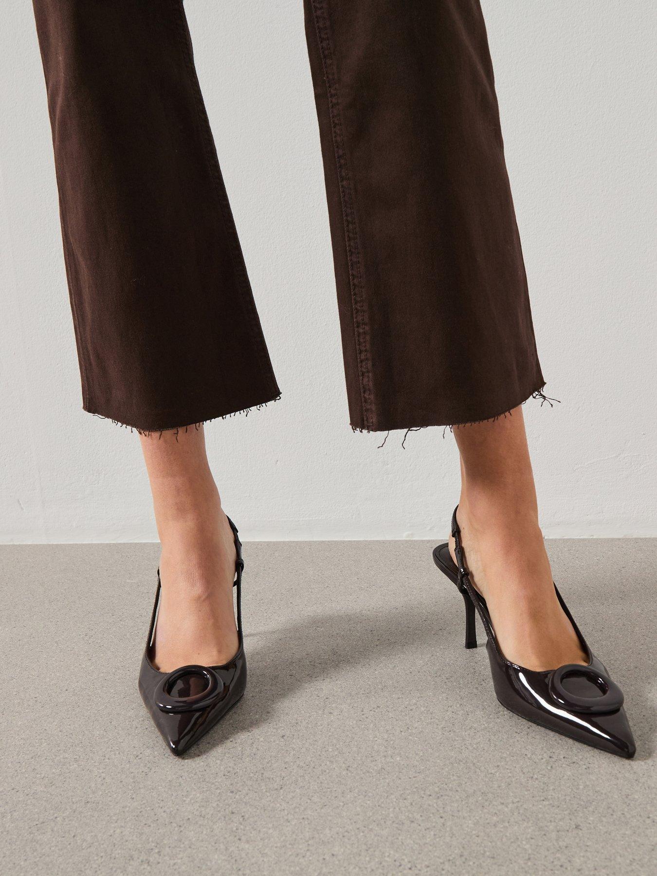 Image 4 of 6 of Mango Sienna Flared Cropped Jeans - Brown