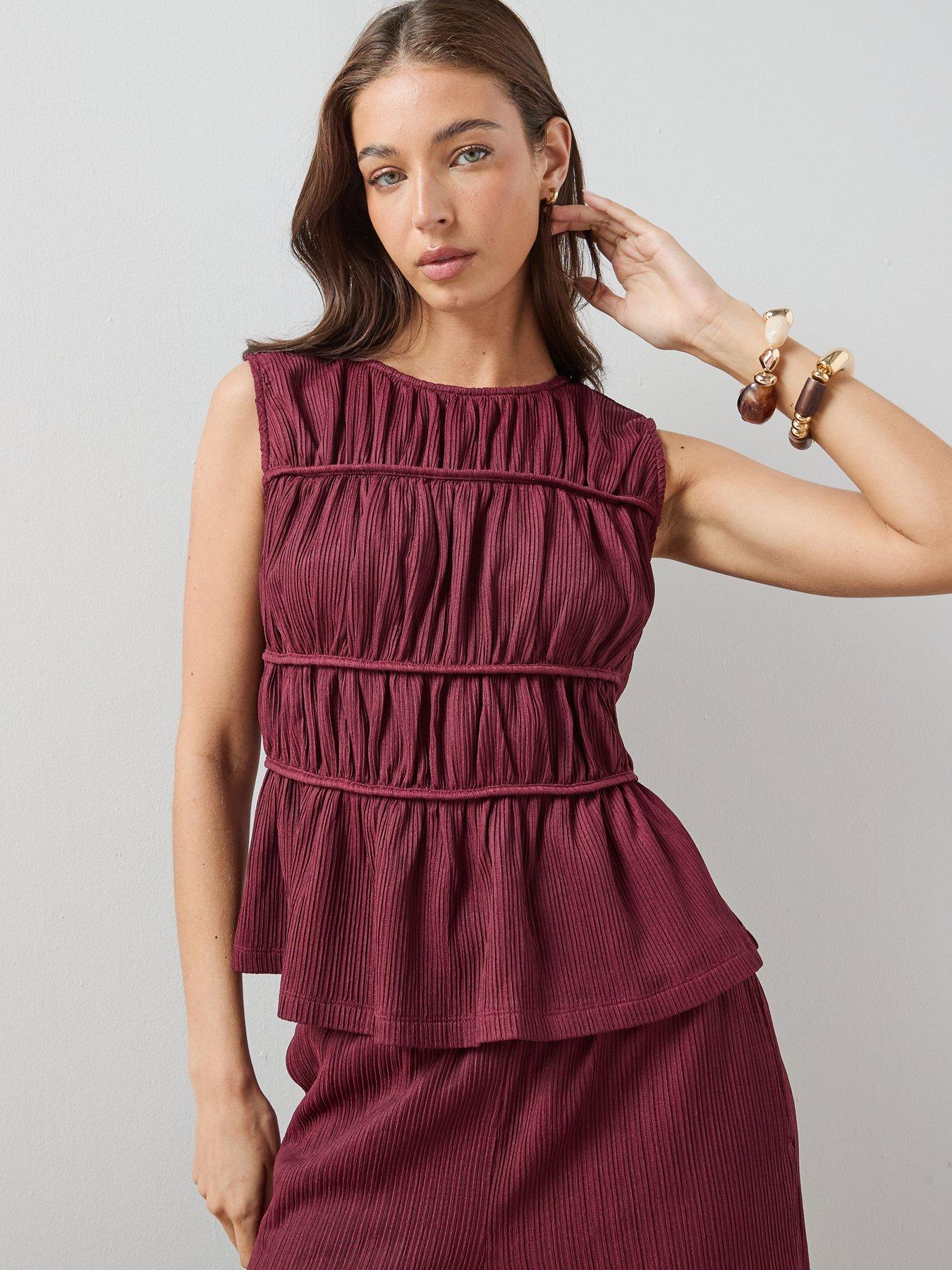 The Very Collection Sleeveless Tiered Top Co-Ord - Red