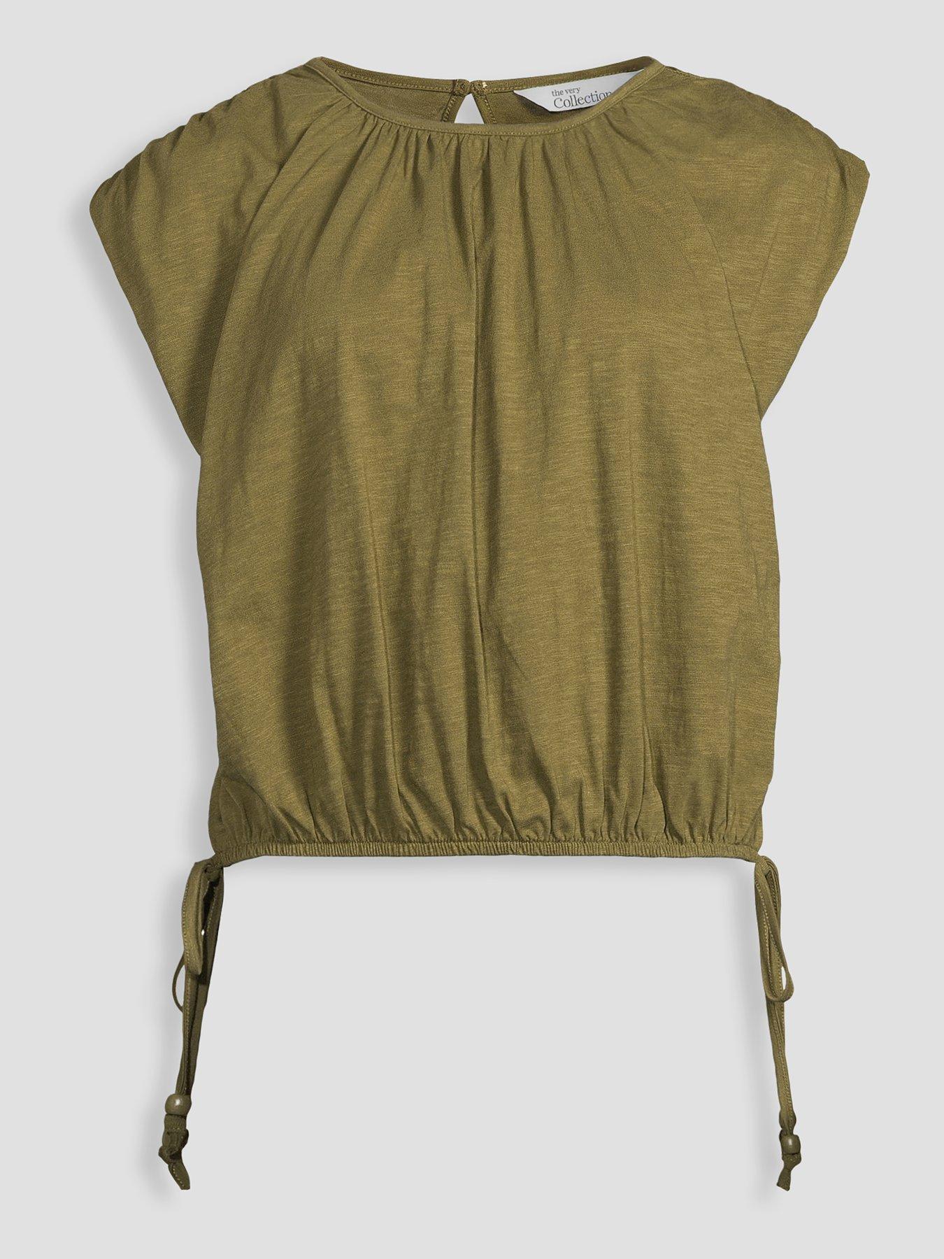 Image 7 of 7 of The Very Collection Elasticated Waist T-Shirt Co-Ord - Khaki