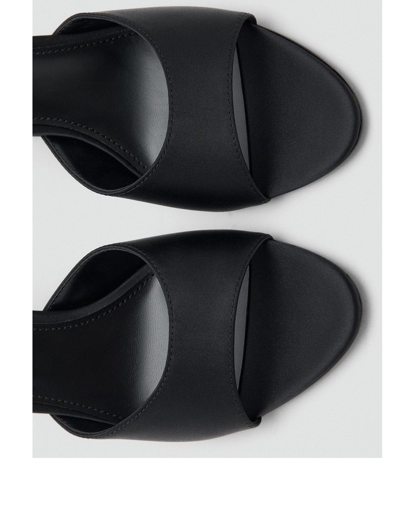 Image 3 of 4 of Mango High Heeled Satin Sandal - Black