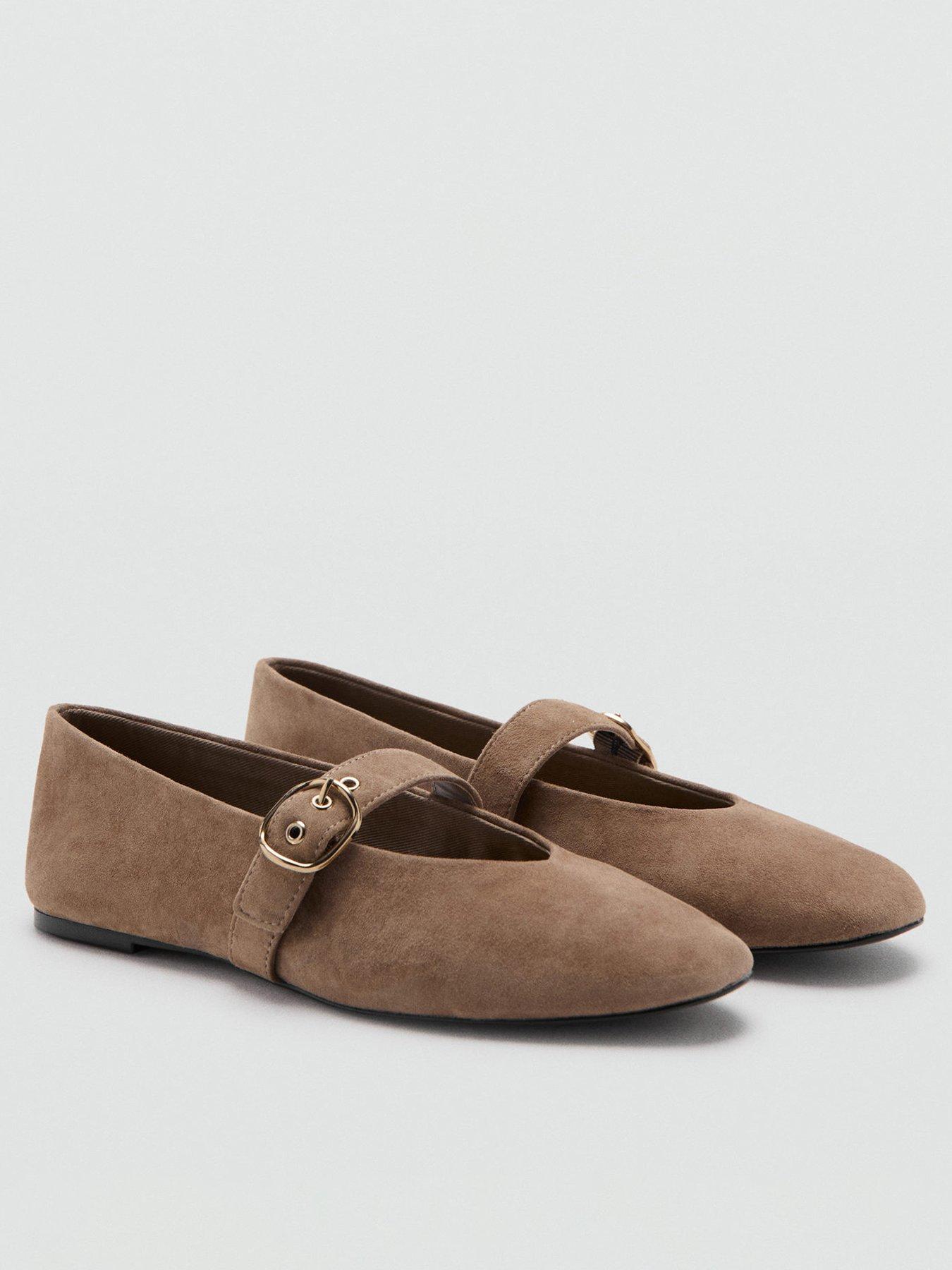 mango-suede-leather-ballet-flats-brown