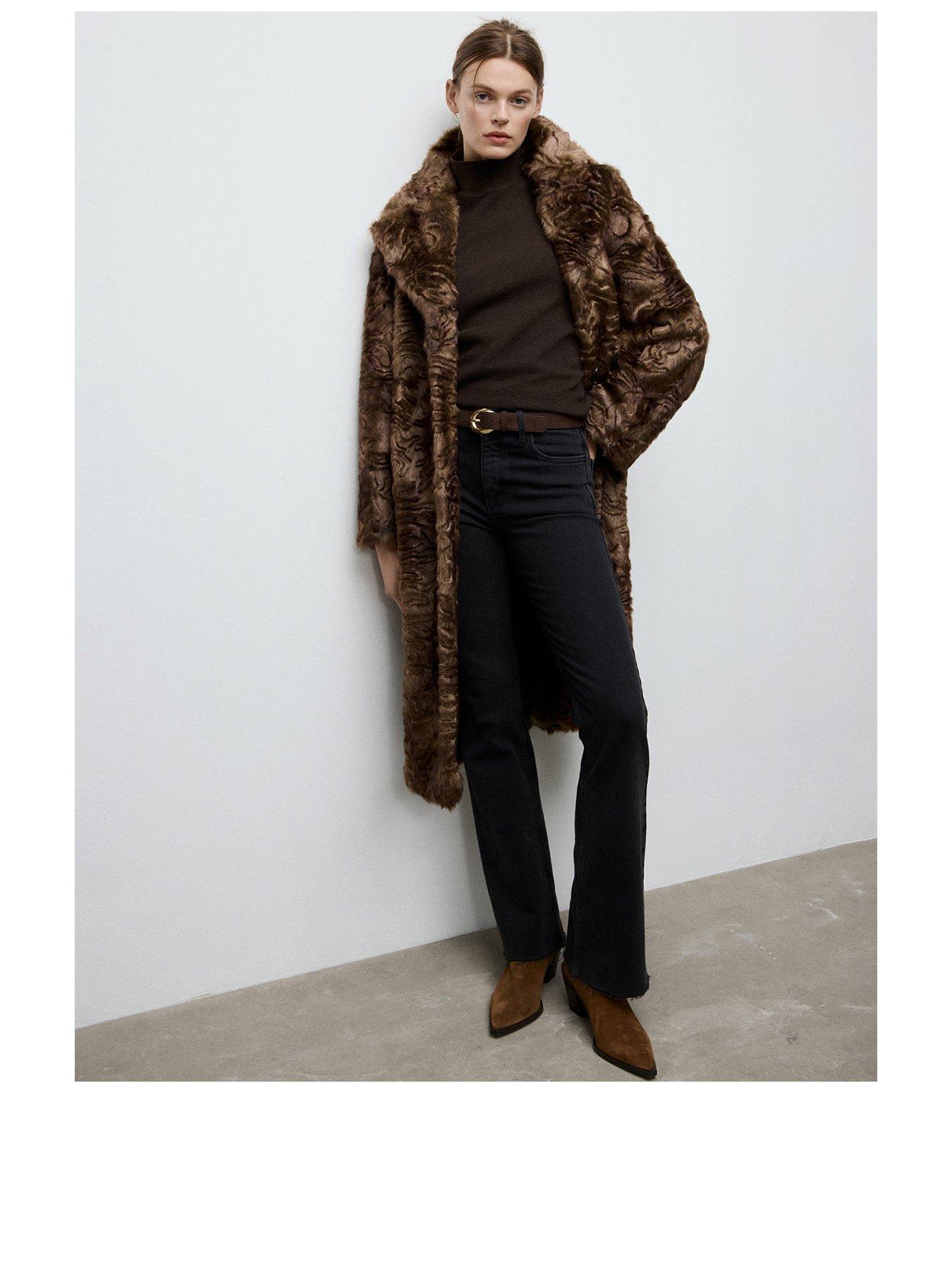  image of mango-suede-ankle-boot-with-pointed-panels-brown