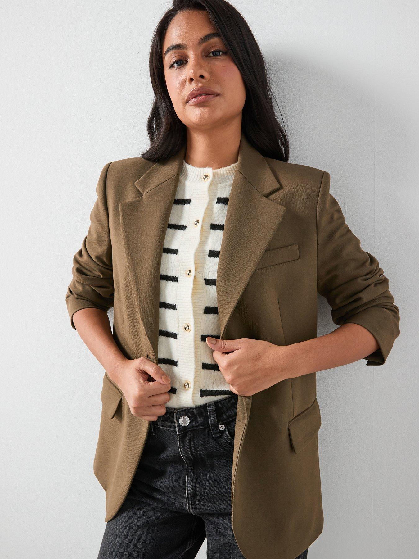 Mango Single-breasted Suit Jacket - Khaki Green