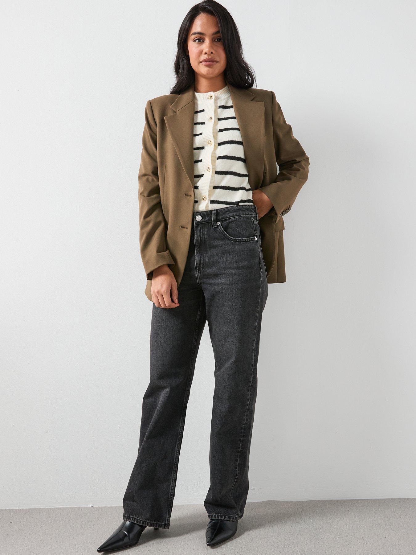Image 6 of 6 of Mango Double-Breasted Suit Jacket - Khaki Green