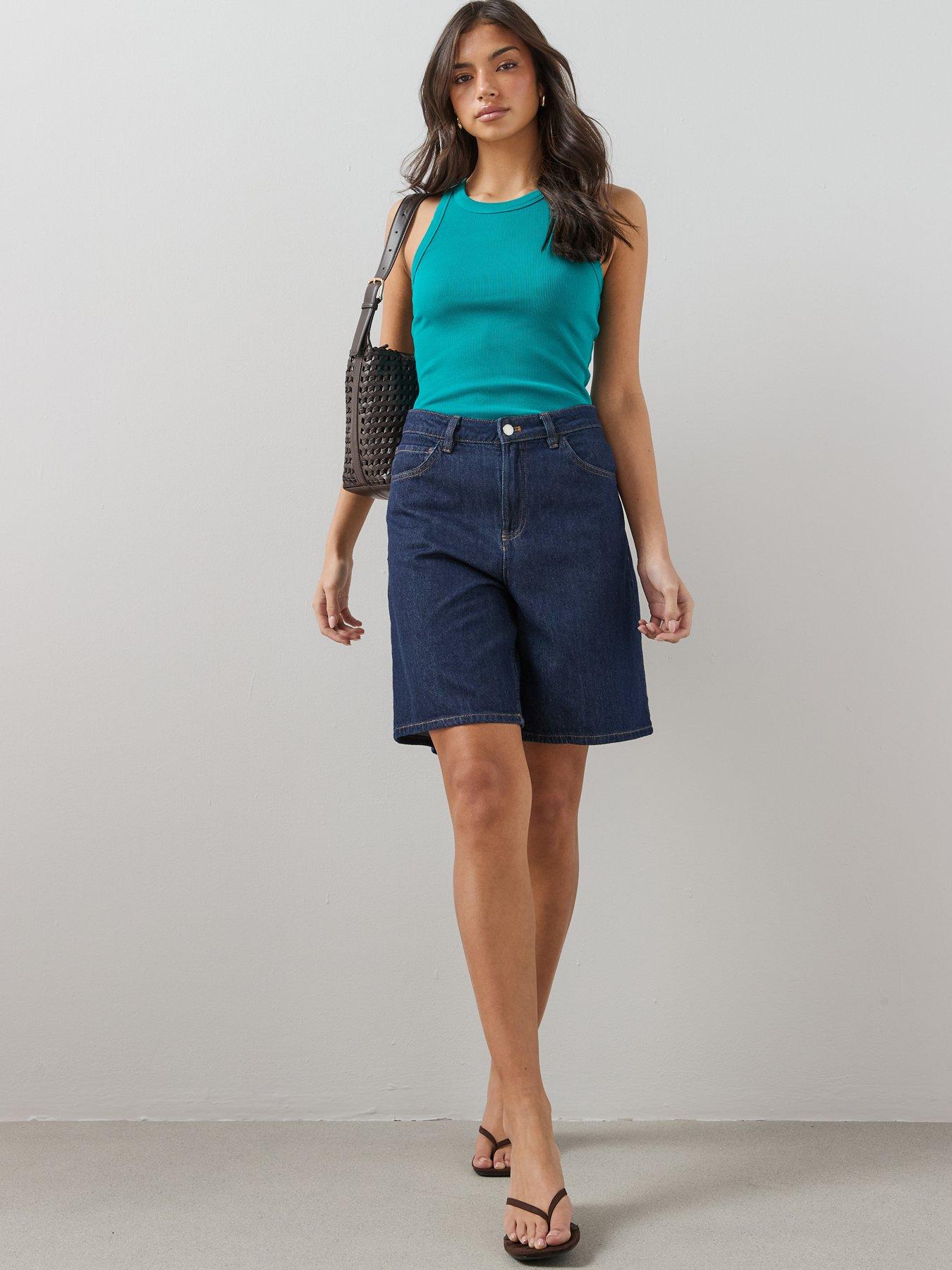 Image 3 of 7 of The Very Collection Rib Racer Vest - Turquoise