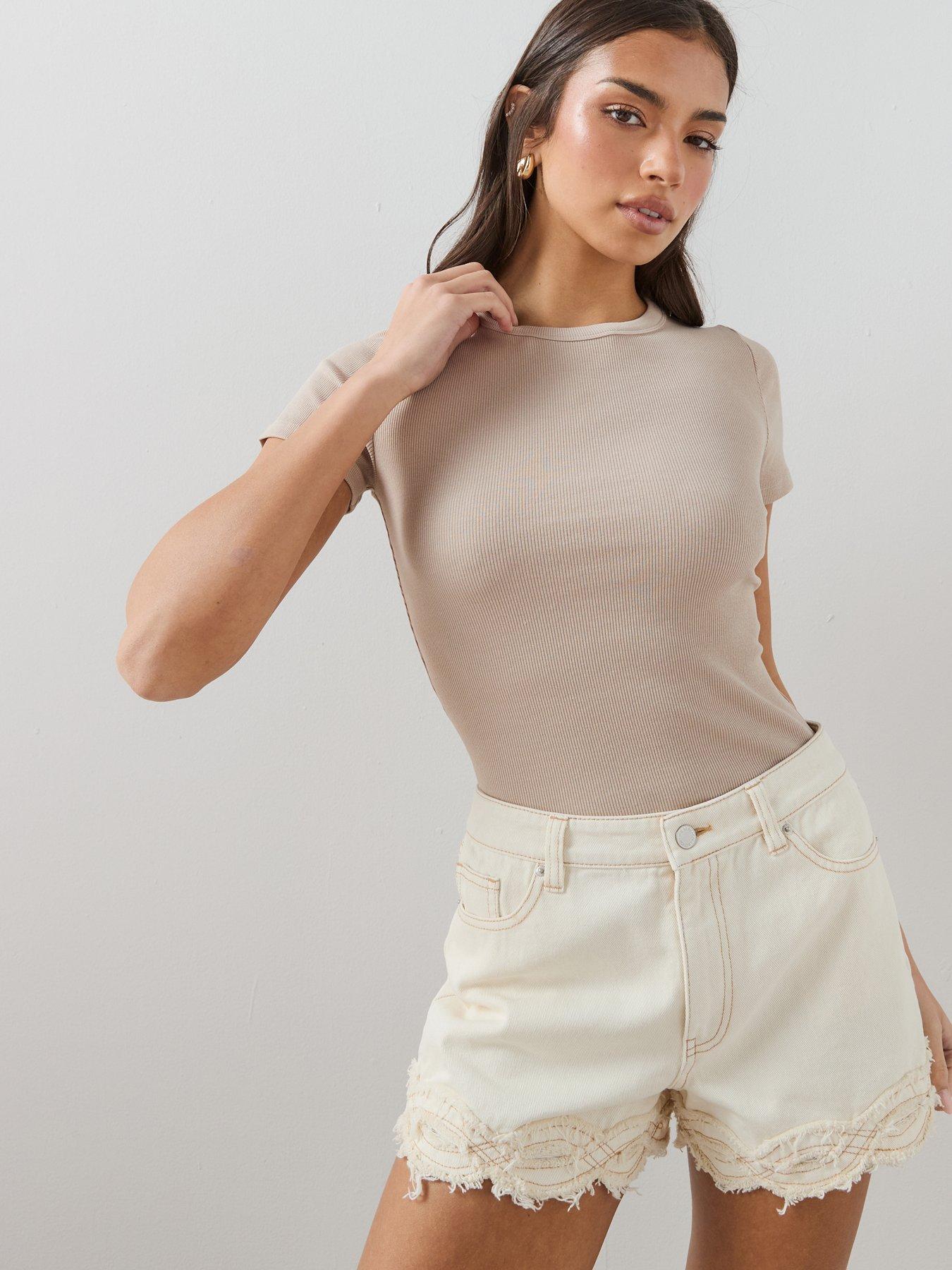 The Very Collection Stretch Rib T-Shirt - Neutral