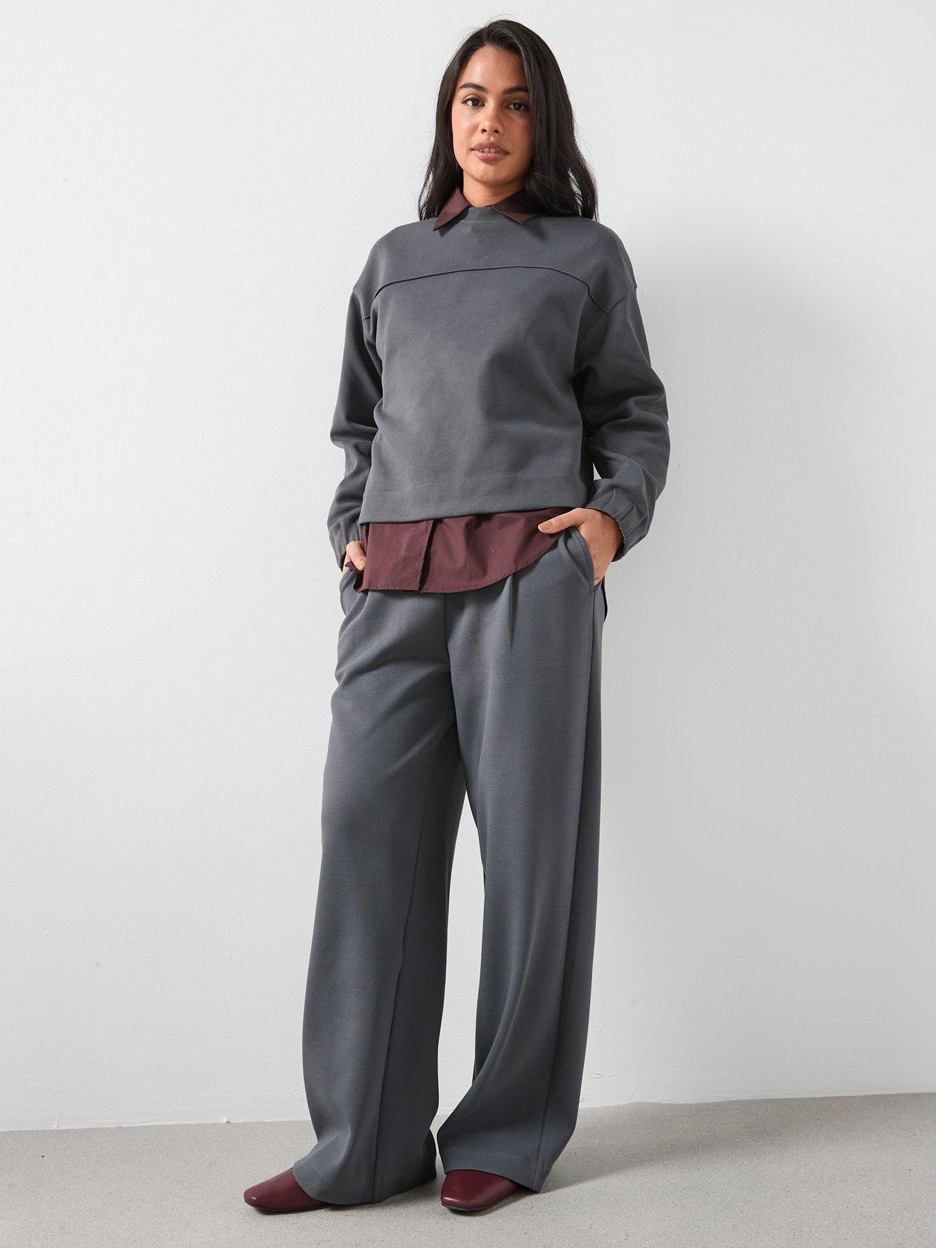  image of mango-ruched-sleeve-sweatshirt-blue