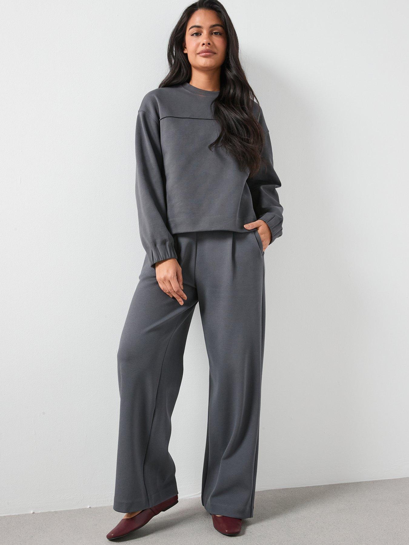  image of mango-ruched-sleeve-sweatshirt-blue