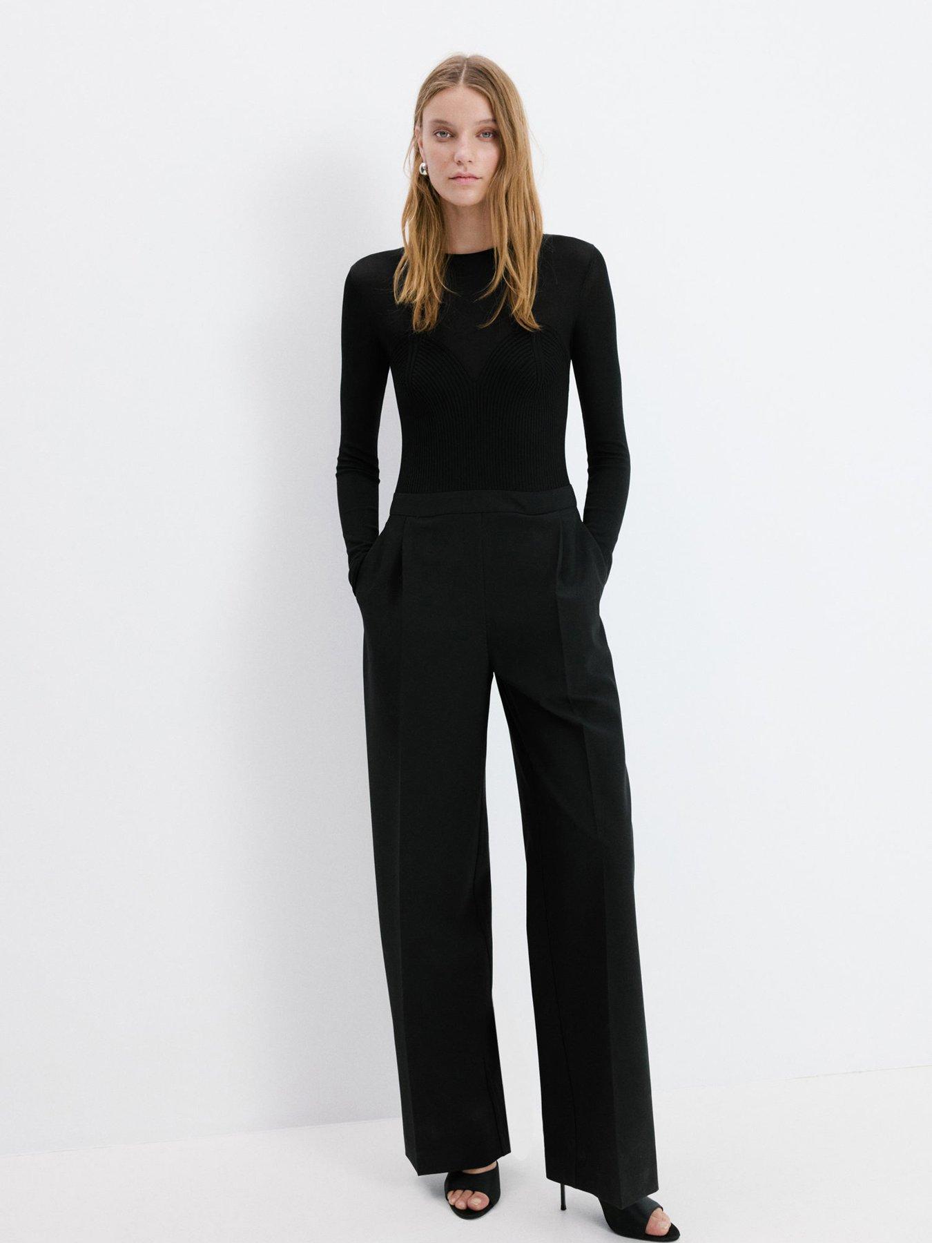  image of mango-jumpsuit-style-coordinated-outfit-black-beige