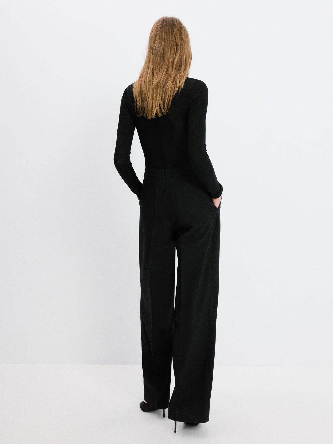  image of mango-jumpsuit-style-coordinated-outfit-black-beige