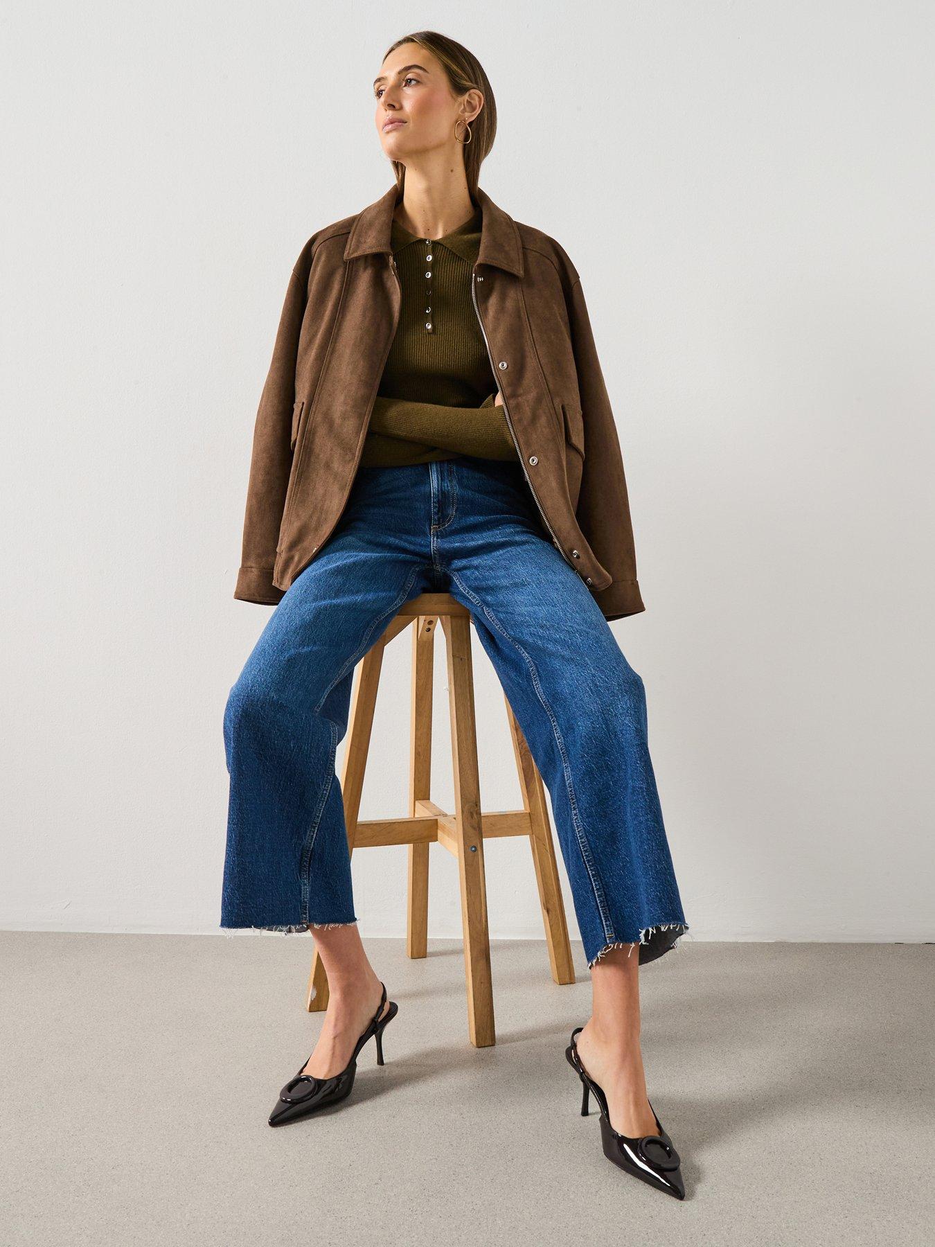 Image 5 of 6 of Mango Catherin Culotte High Rise Jeans - Blue