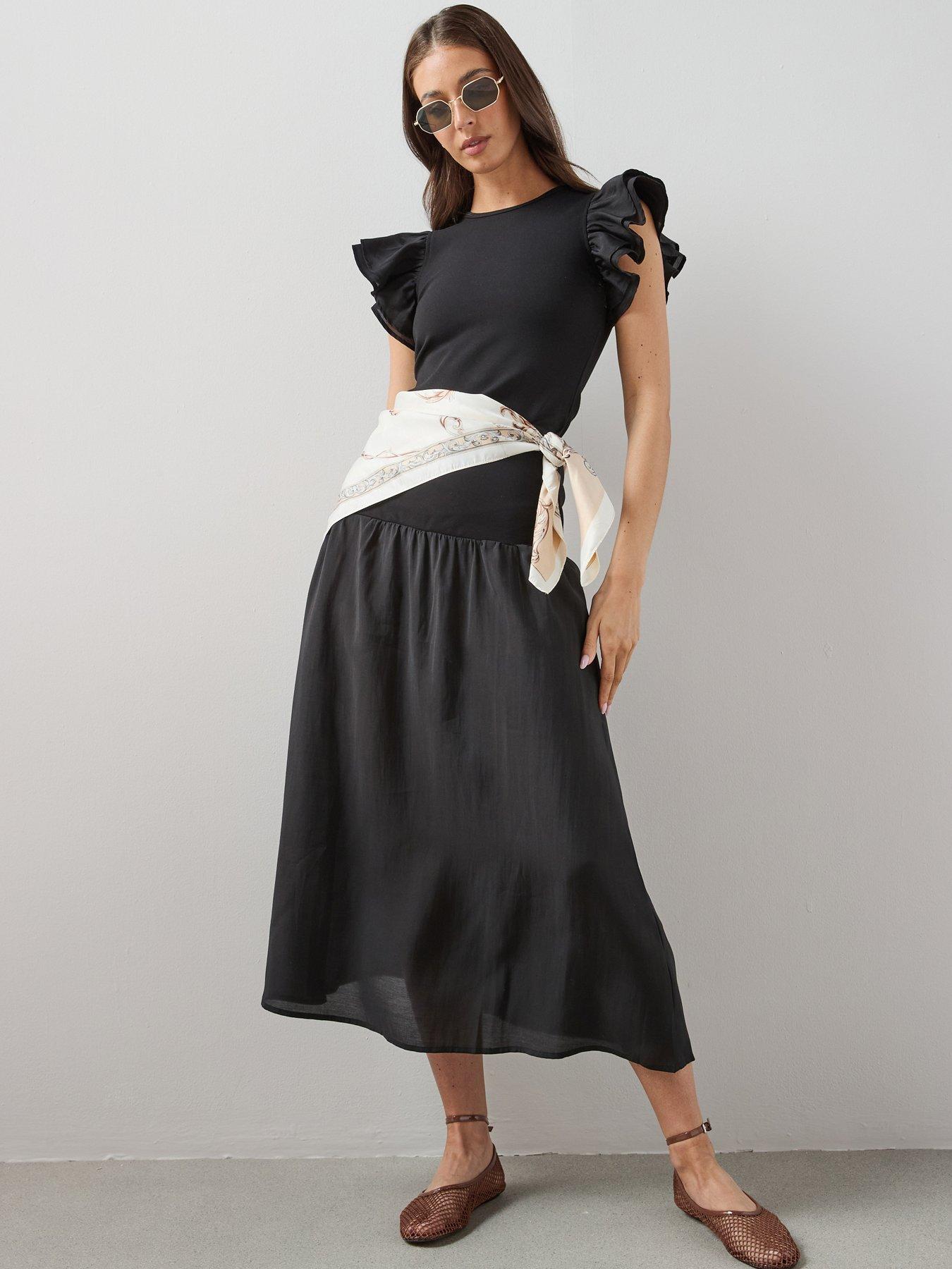 The Very Collection Drop Hem Maxi Skirt Co-Ord - Black