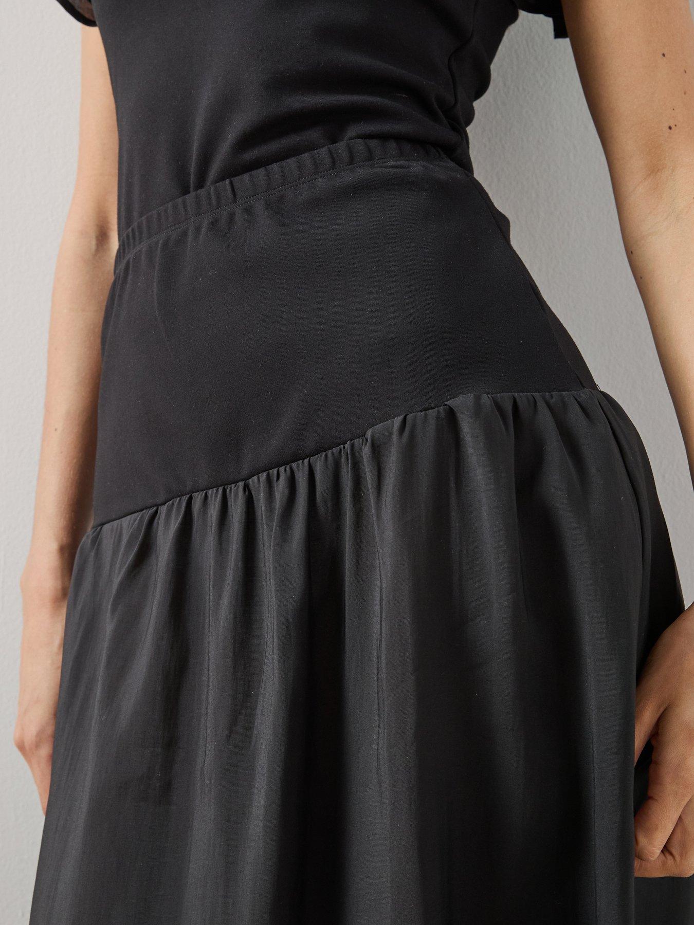 Image 4 of 6 of The Very Collection Drop Hem Maxi Skirt Co-Ord - Black