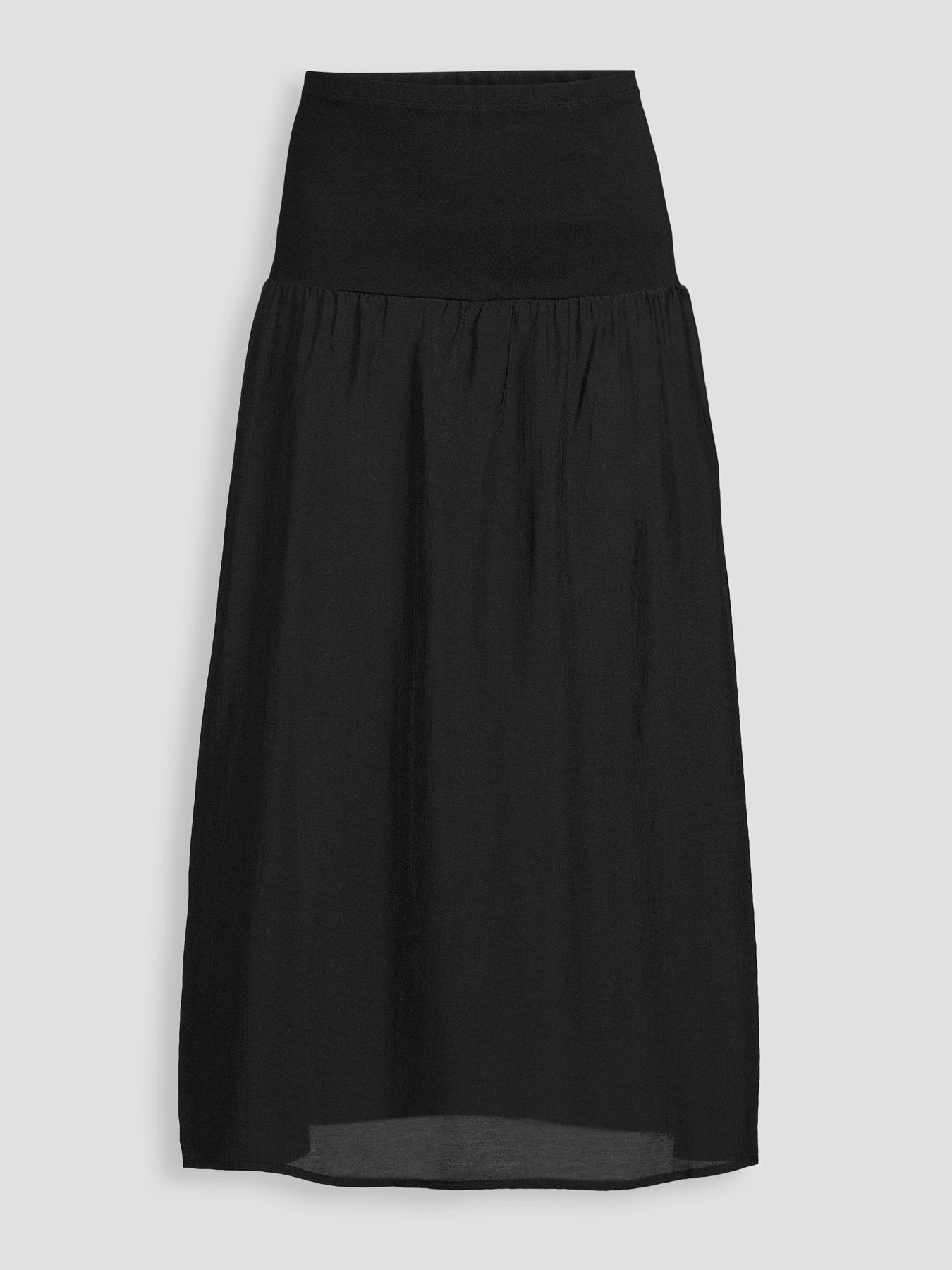 Image 6 of 6 of The Very Collection Drop Hem Maxi Skirt Co-Ord - Black