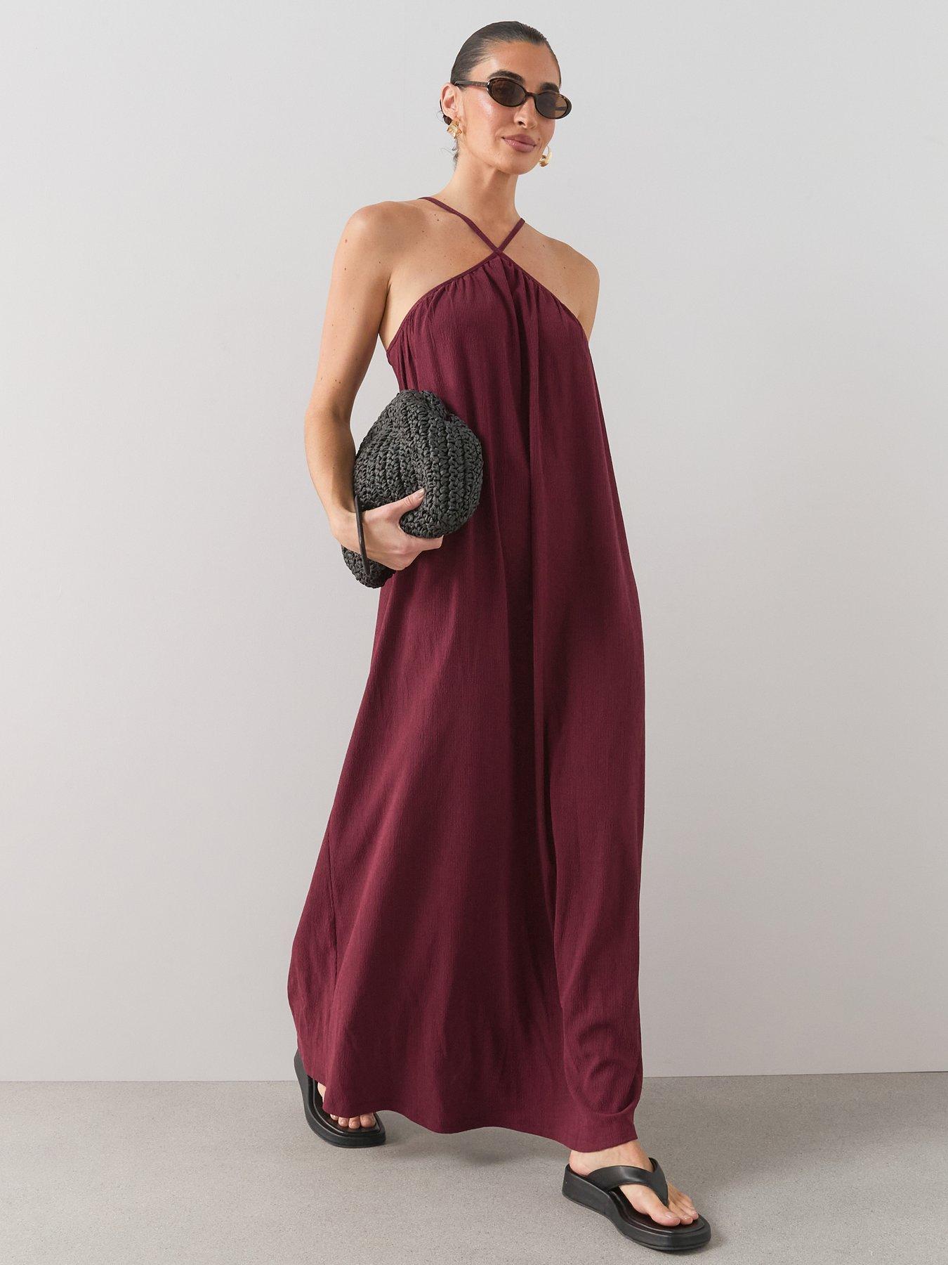 The Very Collection Textured Maxi Dress - Red