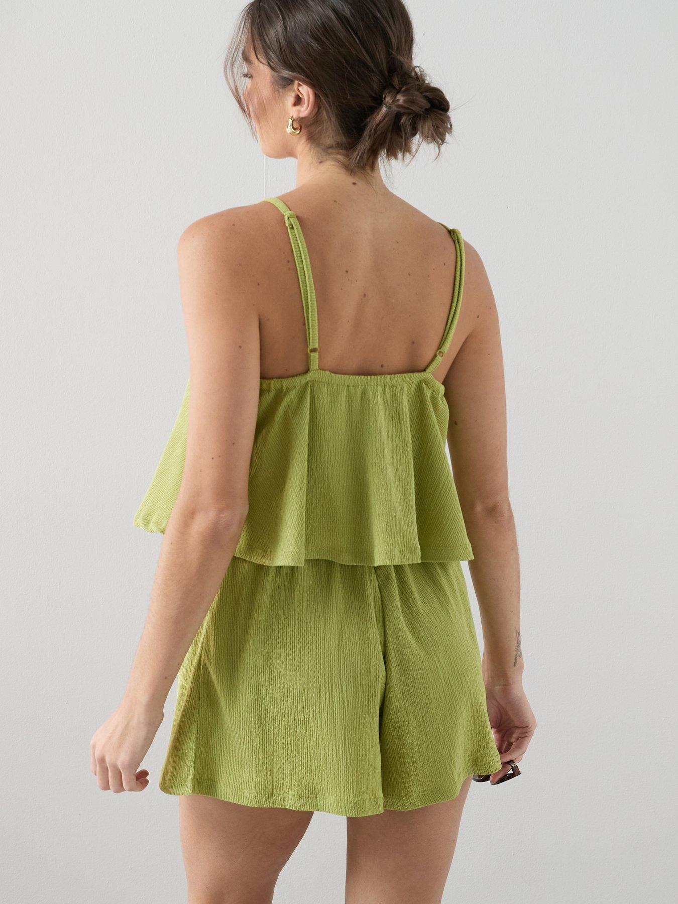 Image 6 of 6 of The Very Collection Textured Stretch Strappy Playsuit