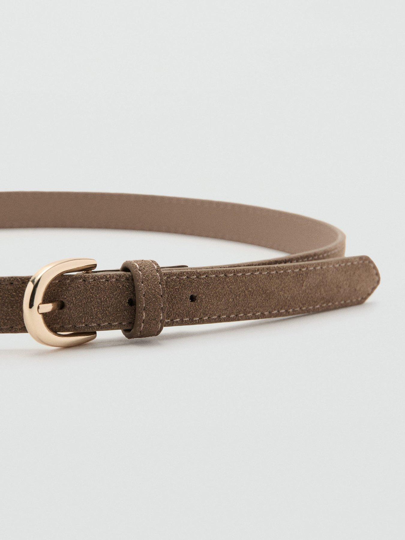  image of mango-suede-leather-belt-brown