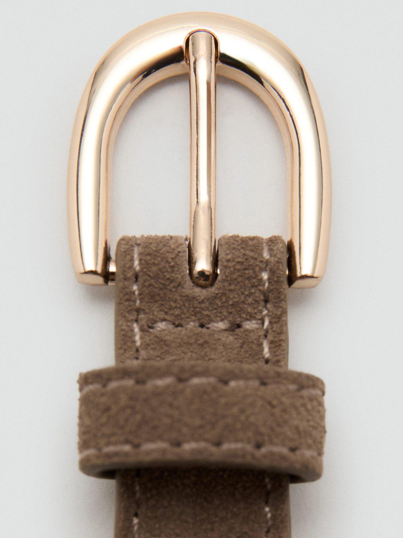  image of mango-suede-leather-belt-brown