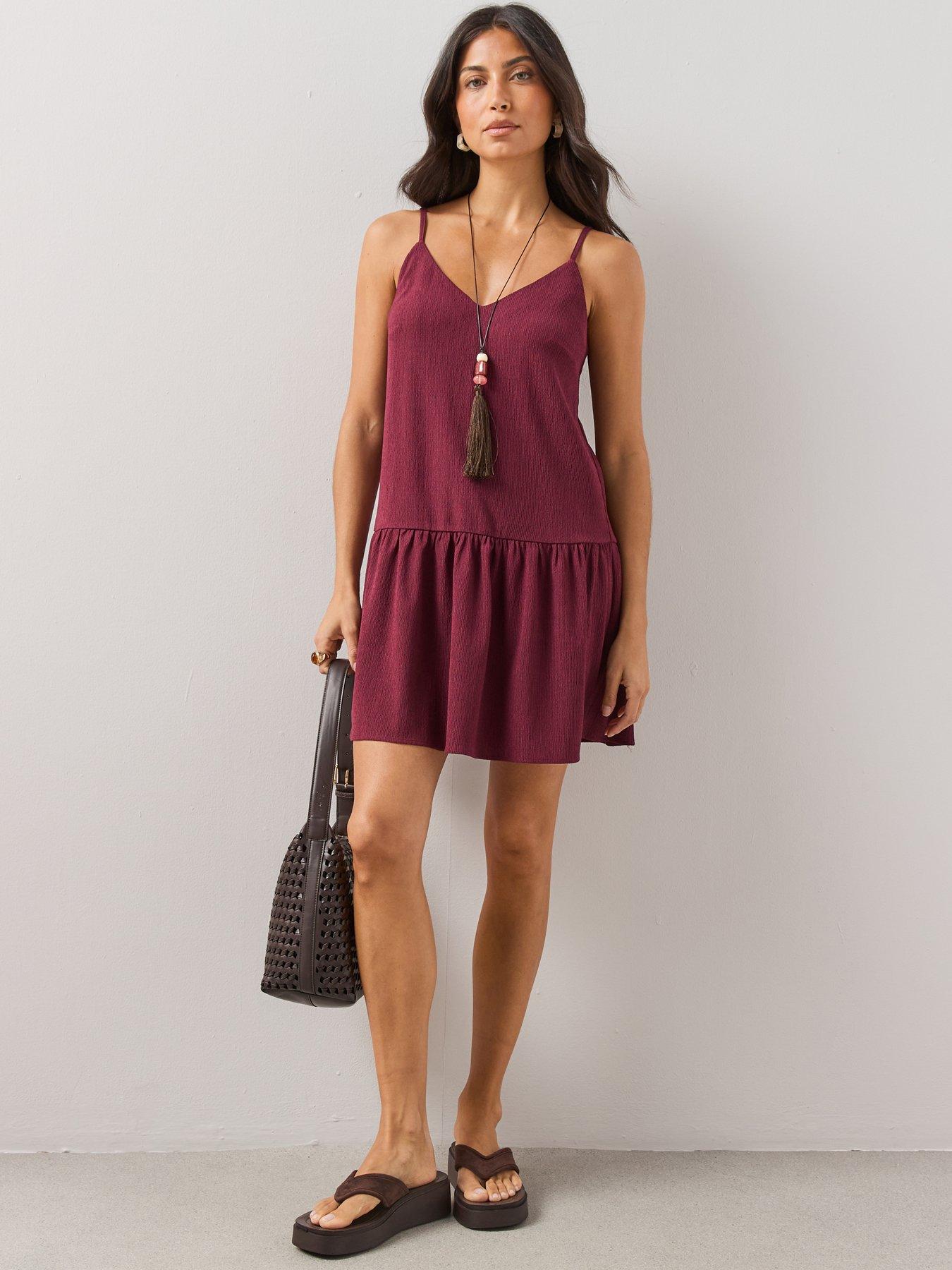 Image 1 of 6 of The Very Collection Textured Stretch Cami Mini Dress