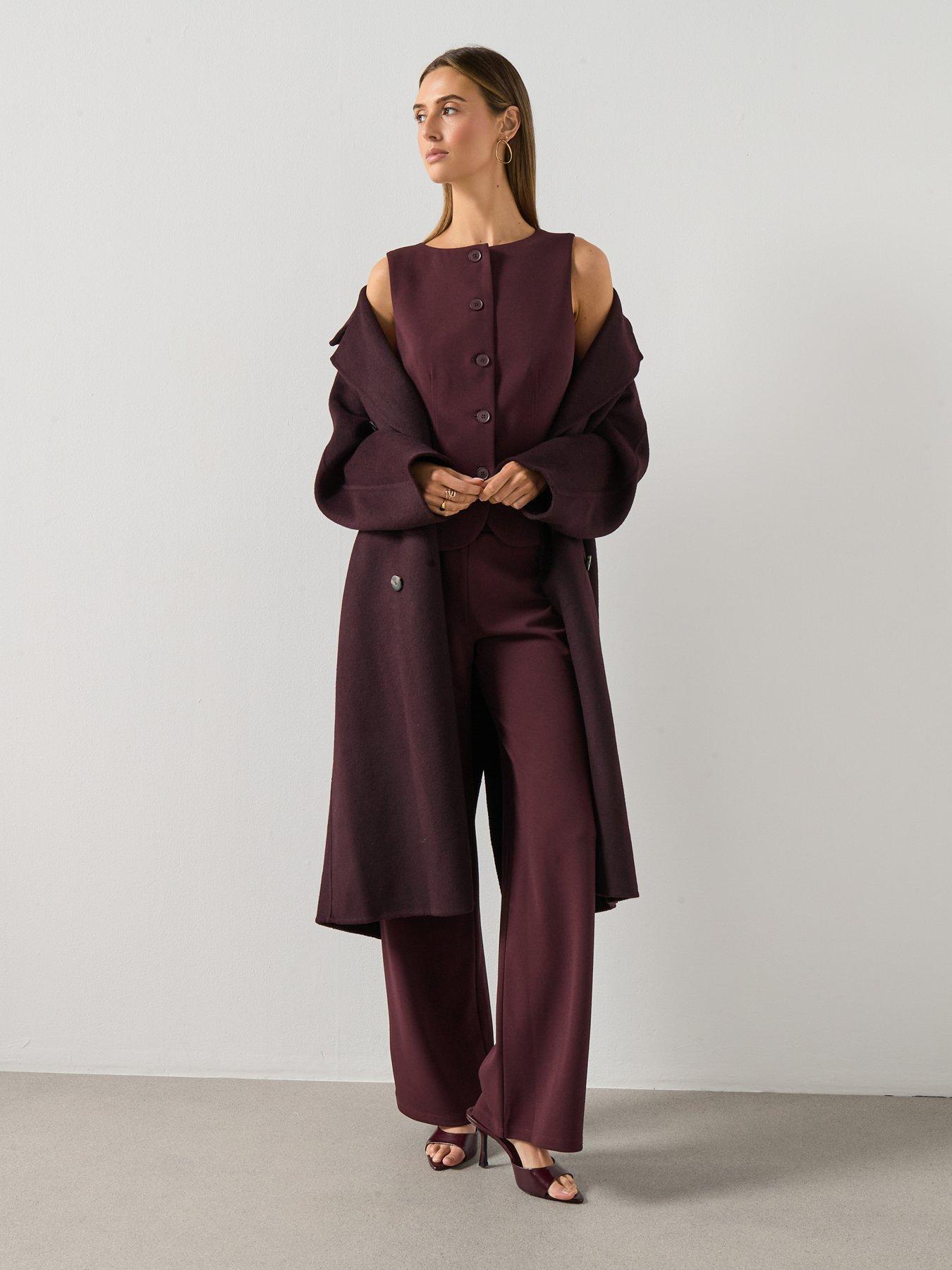  image of mango-suit-waistcoat-with-buttons-red