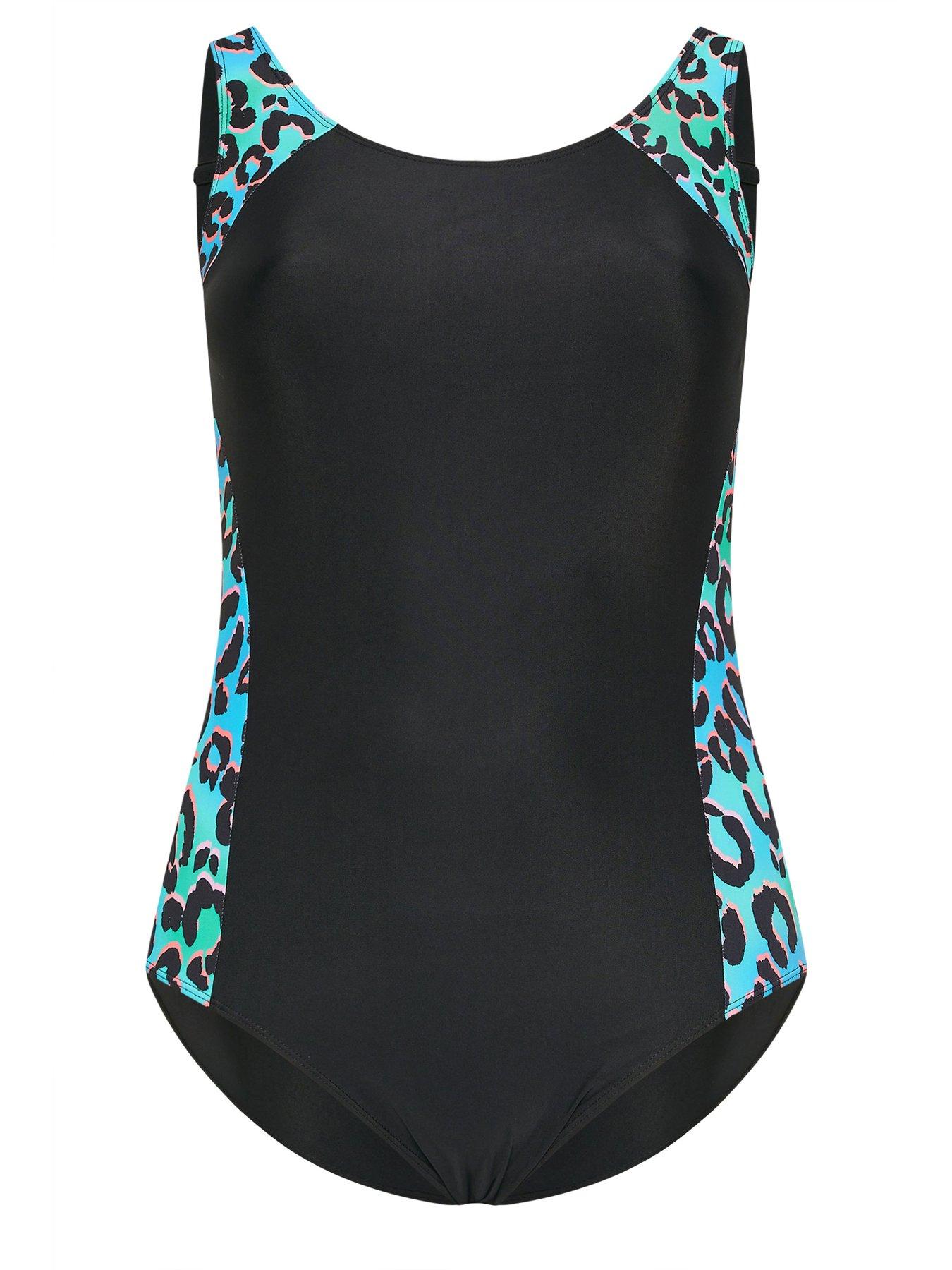 Image 6 of 6 of Yours Curve Leopard Ombre Active Swimsuit