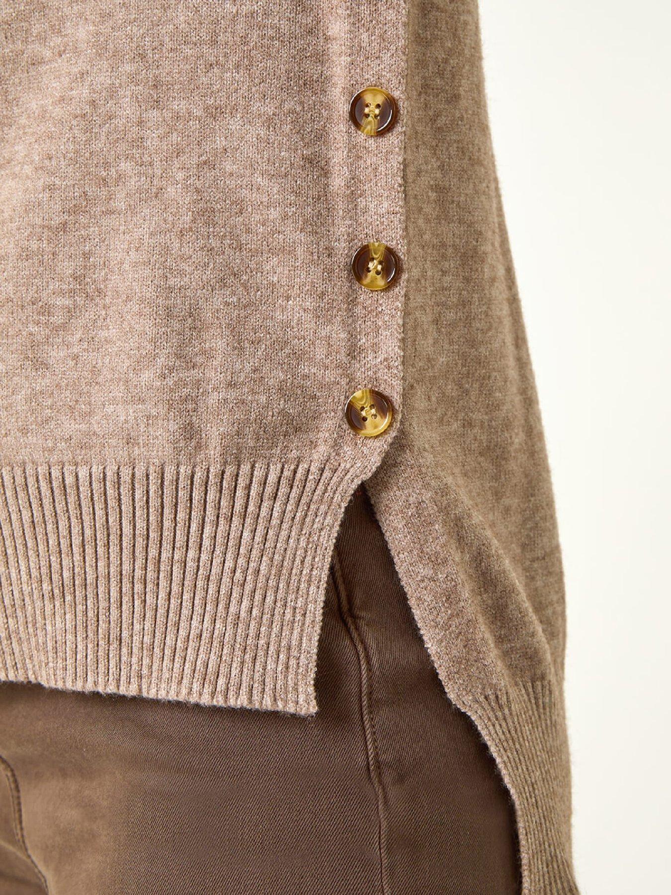  image of roman-soft-roll-neck-knit-jumper-beige