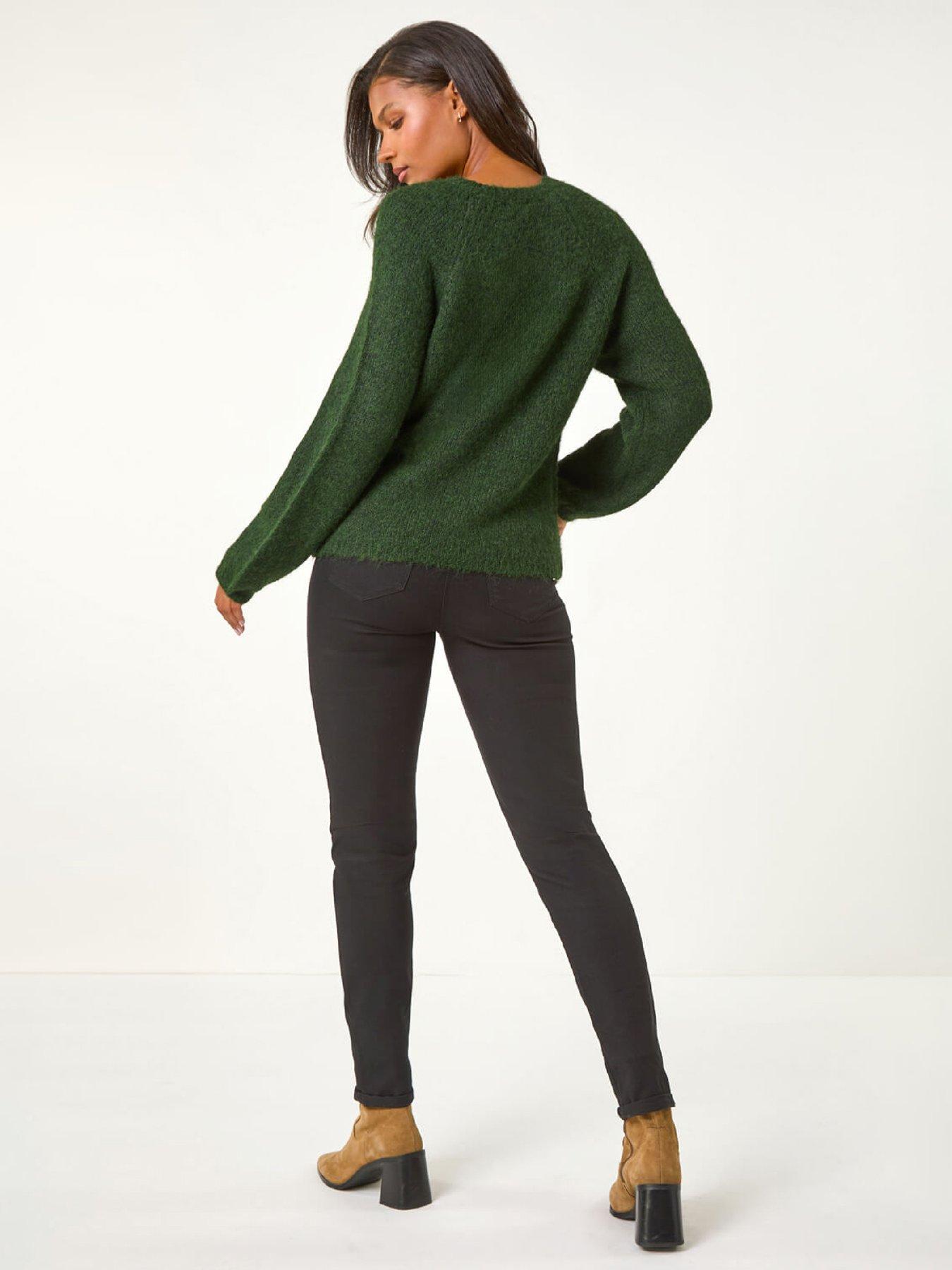 Image 2 of 5 of Roman Soft Knit Blouson Jumper - Khaki