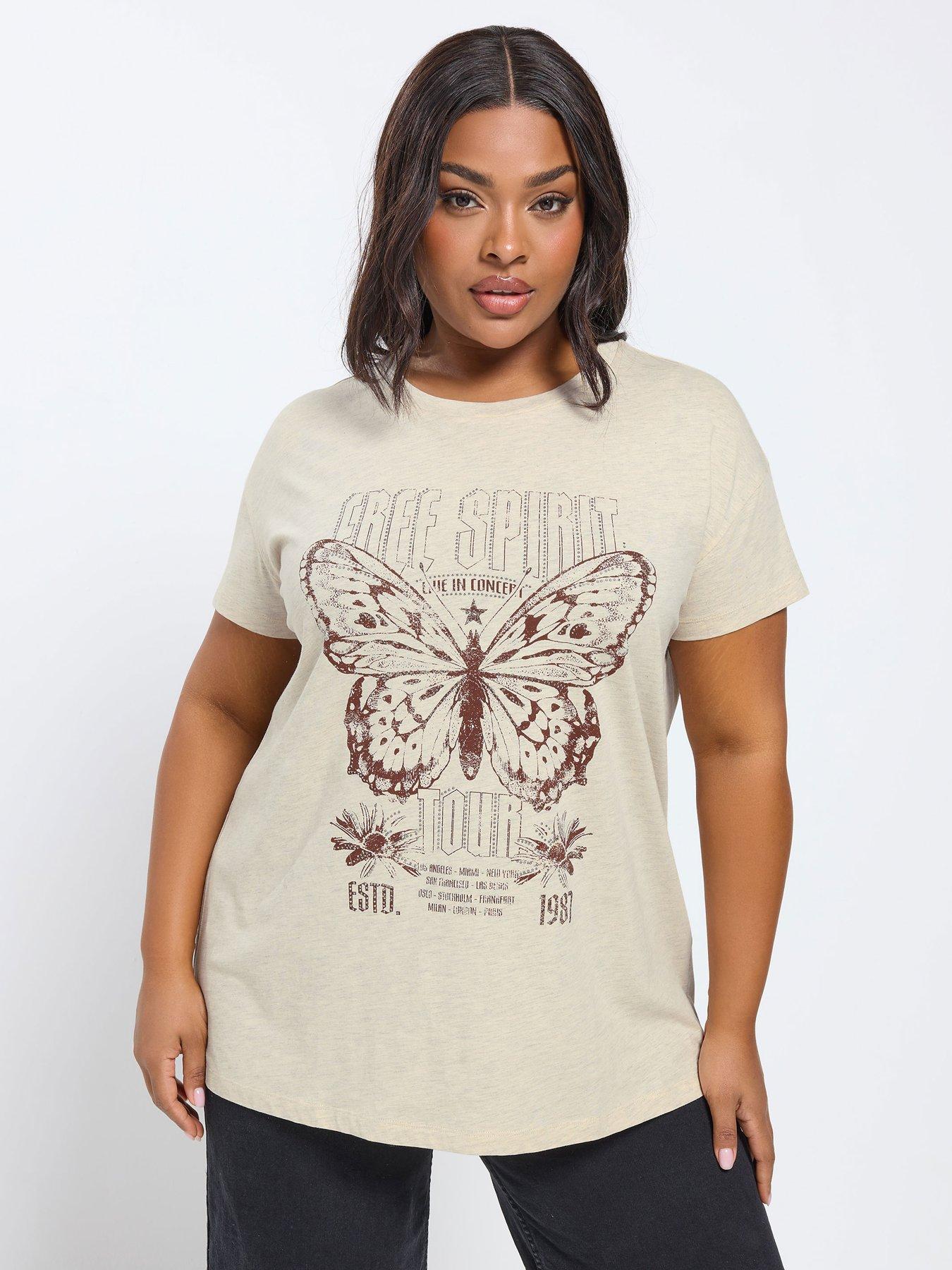 Yours Curve Core Spirit Placement T-shirt