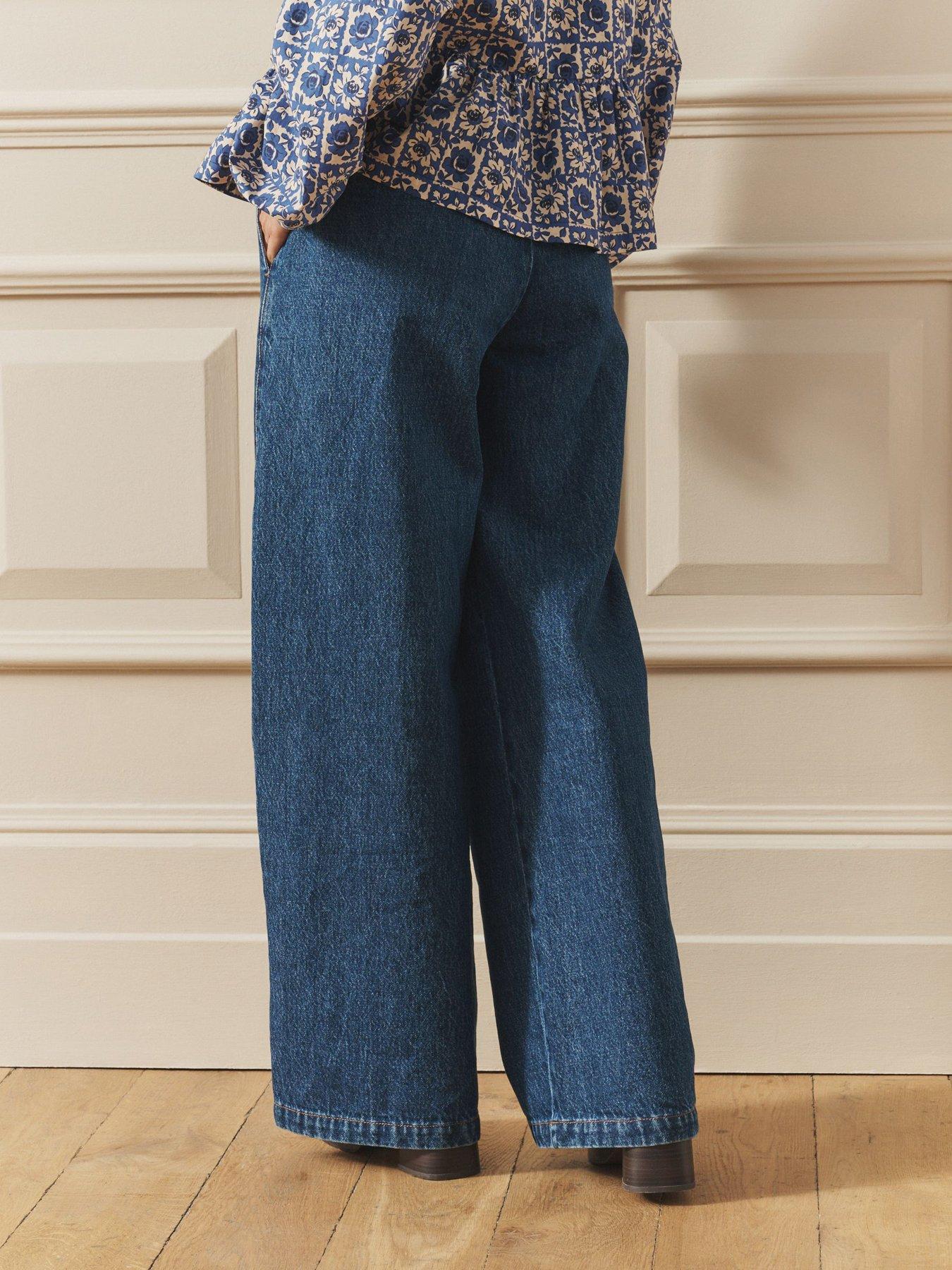  image of laura-ashley-button-up-front-jeans