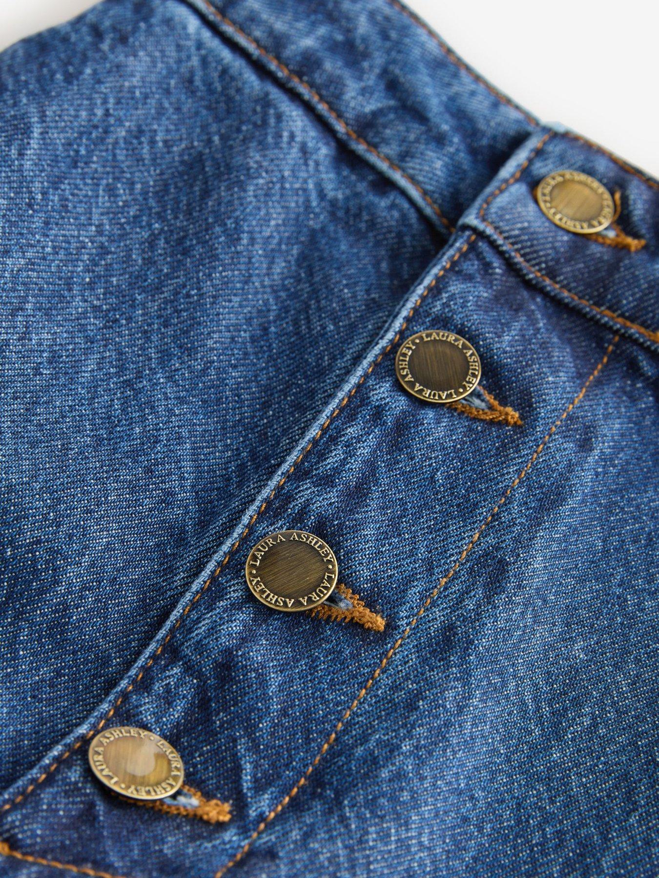 Image 7 of 7 of Laura Ashley Button Up Front Jeans - Navy
