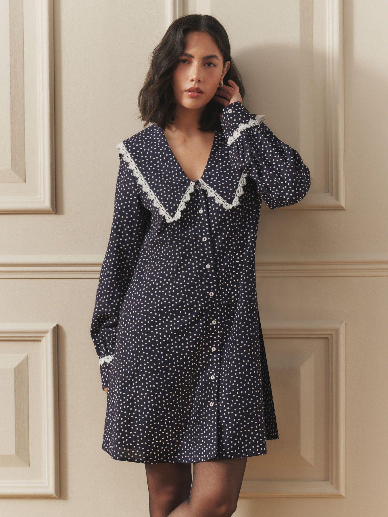 Laura Ashley Sailor Dress - Navy