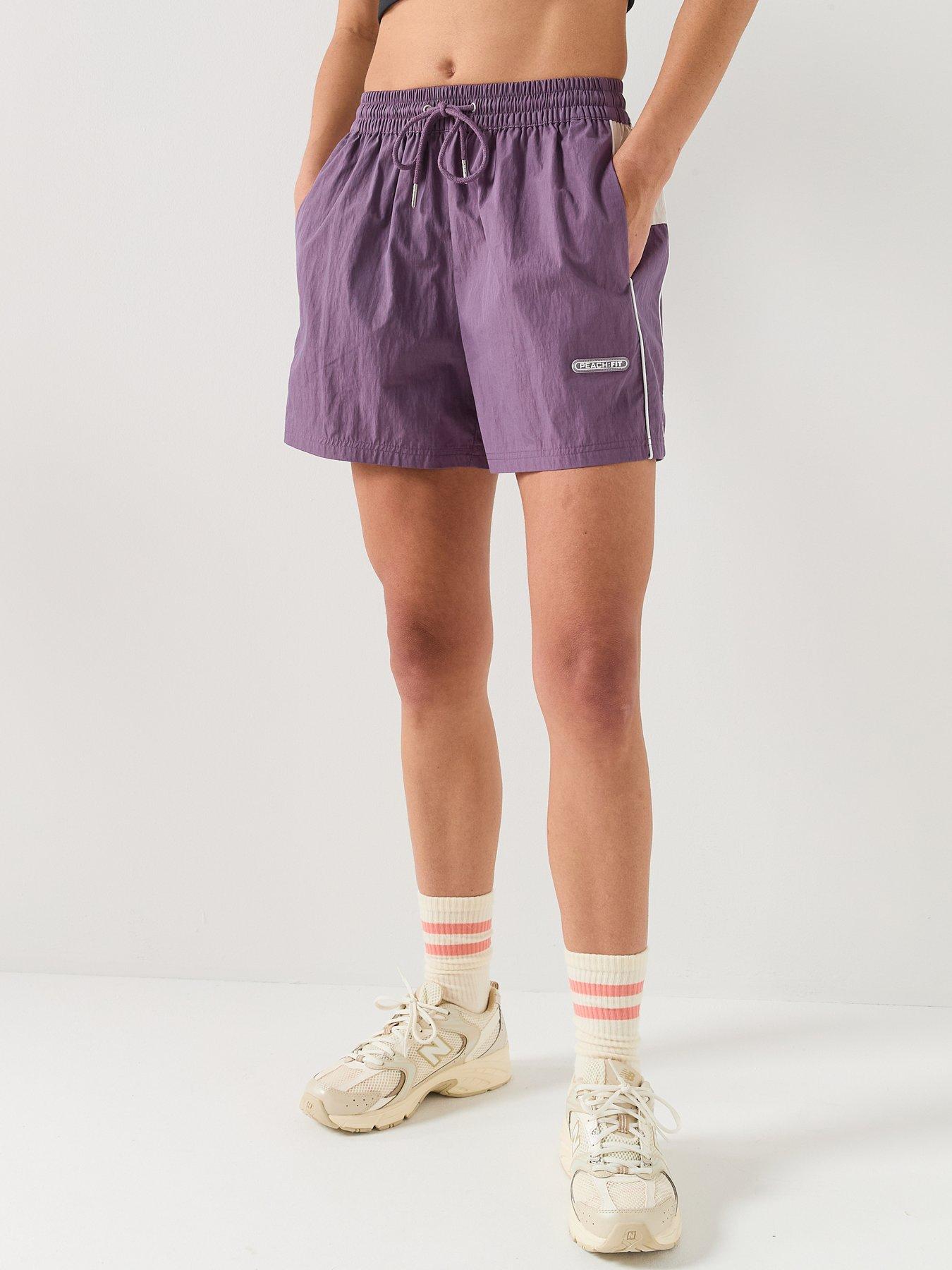 Image 1 of 6 of Peach Fit Womens Poly Nylon Shorts - Grey