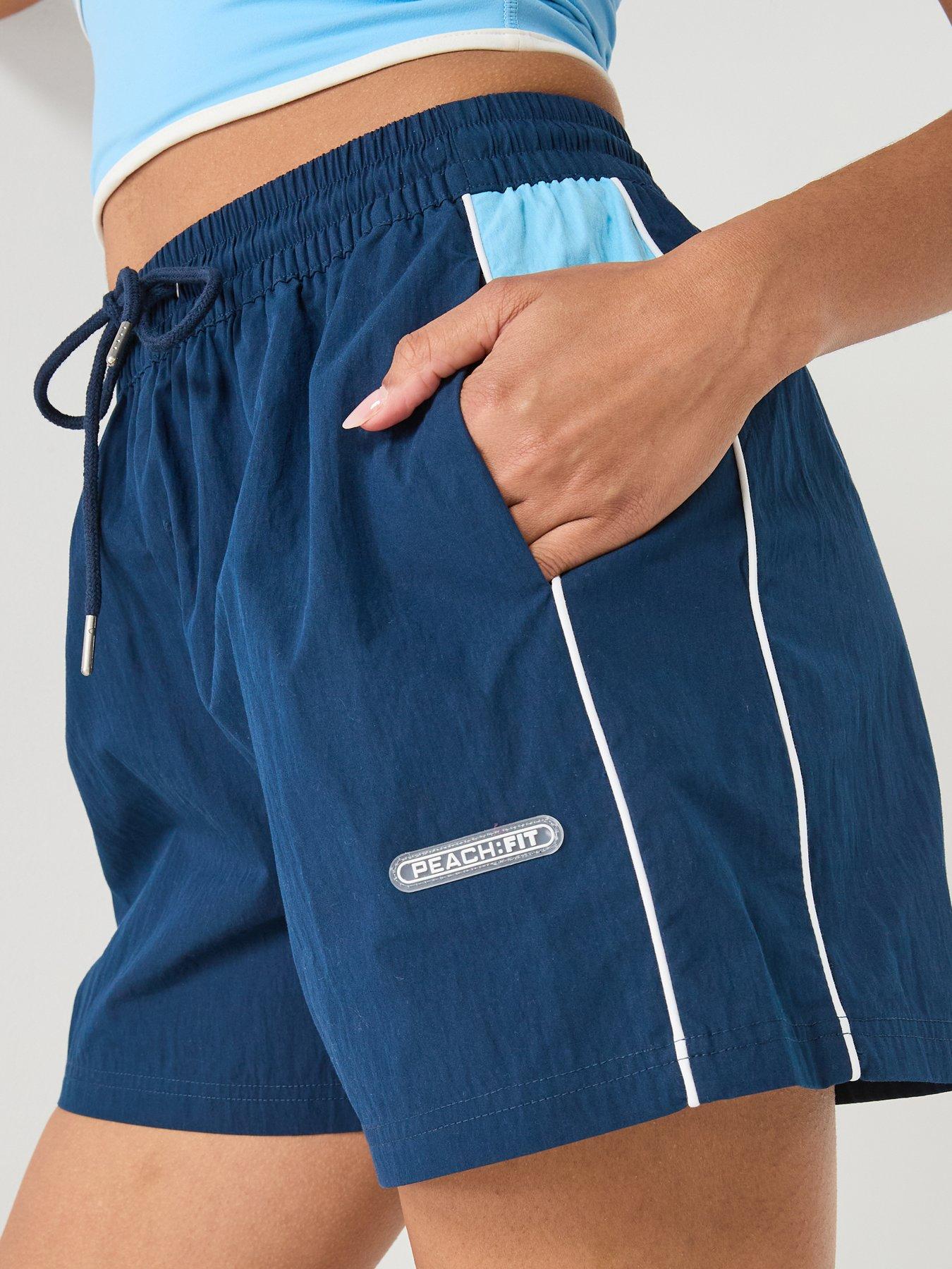 Image 4 of 6 of Peach Fit Womens Poly Nylon Short - Navy