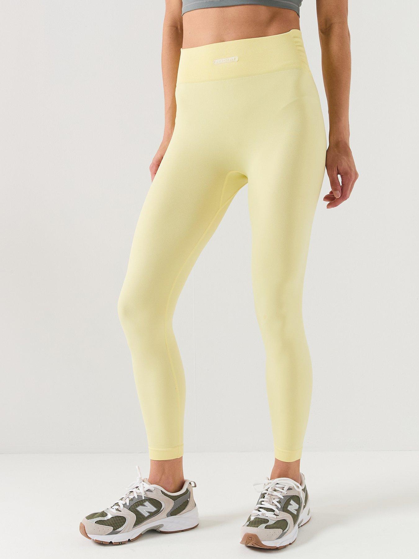 Peach Fit Womens High Waisted Seamless Leggings - Yellow