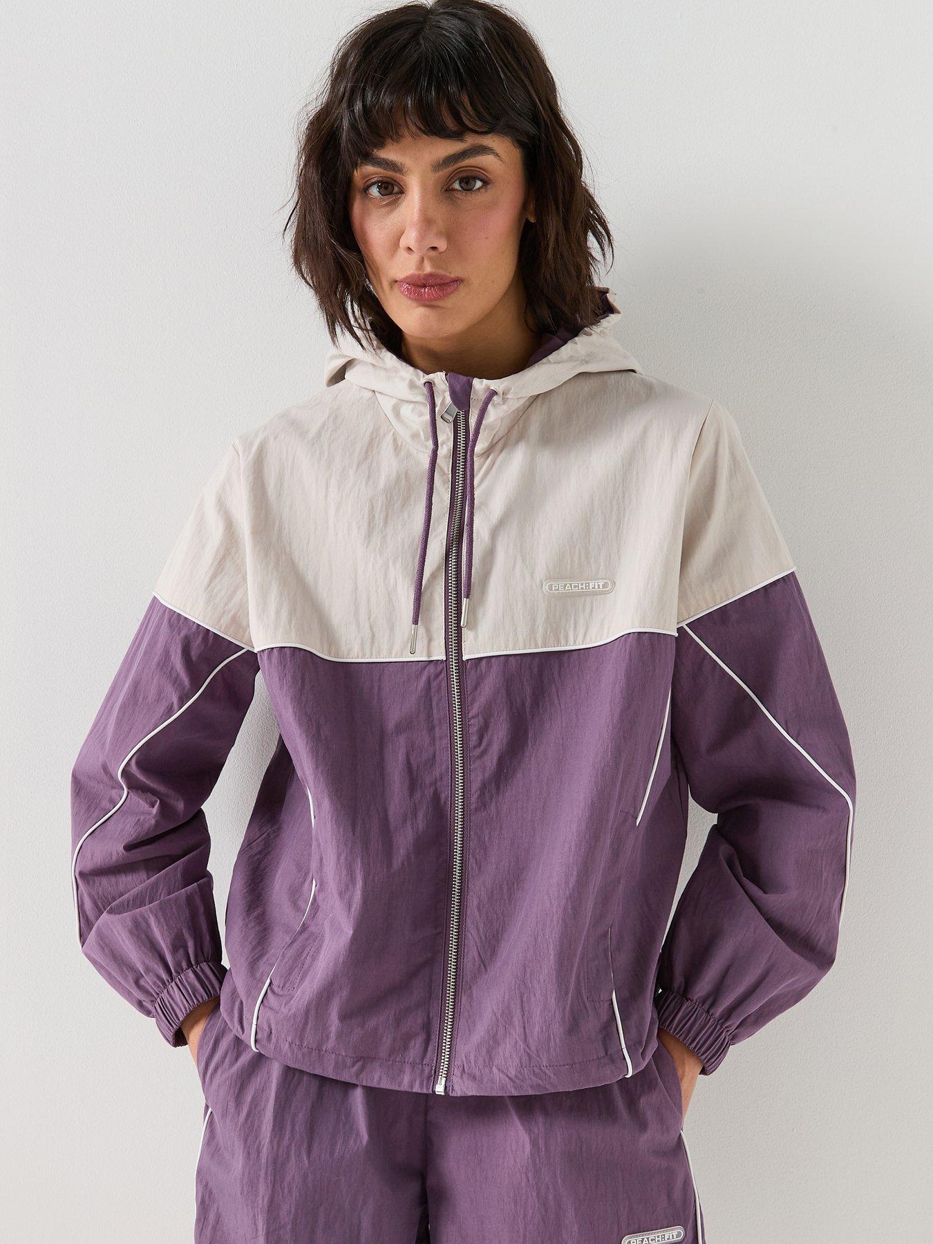 front image of peach-fit-womens-poly-nylon-tracktop-grey