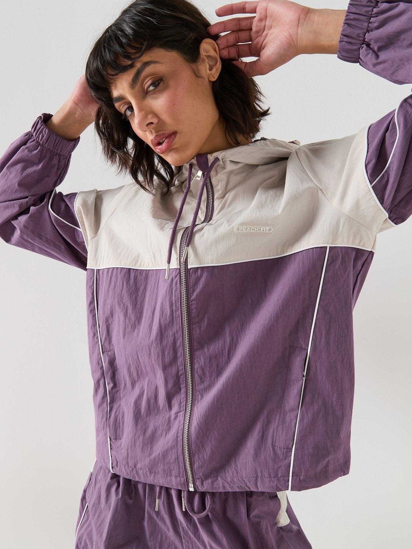  image of peach-fit-womens-poly-nylon-tracktop-grey