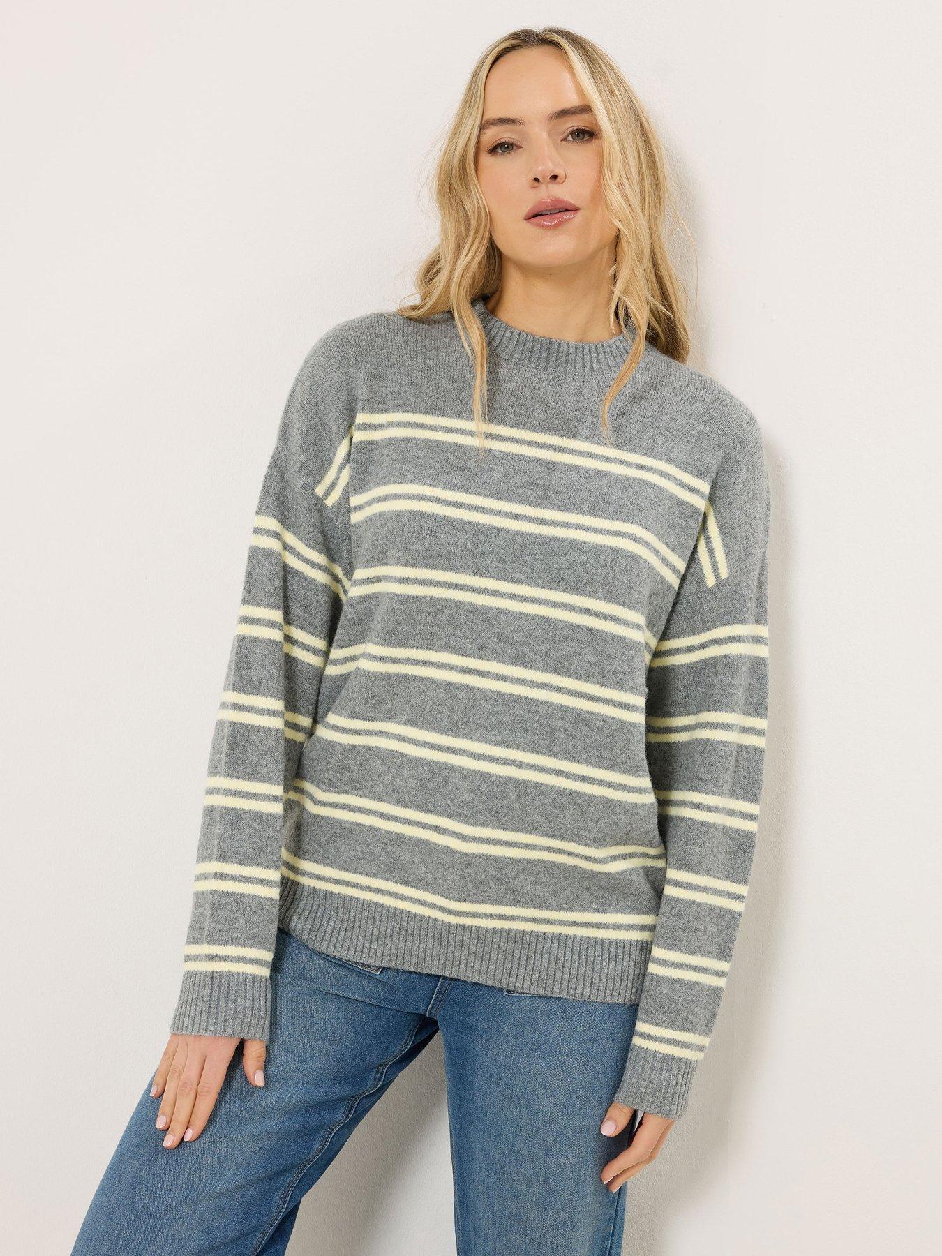 Image 1 of 5 of Long Tall Sally Stripe Jumper - Grey