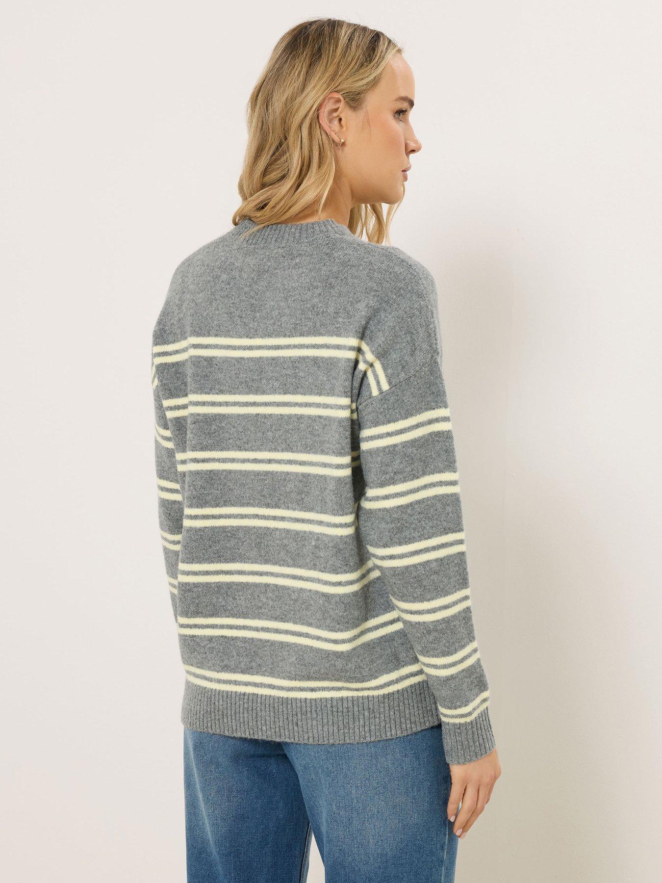 Image 2 of 5 of Long Tall Sally Stripe Jumper - Grey